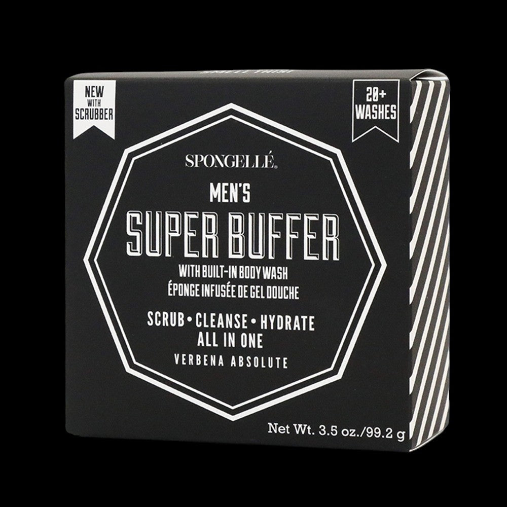 20+ Men's Super Buffer | Black Scrubber by Spongellé