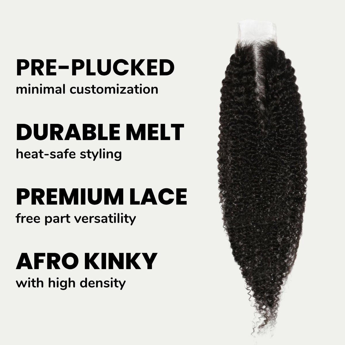 Afro Kinky 2x6 Transparent Lace Human Hair Closure