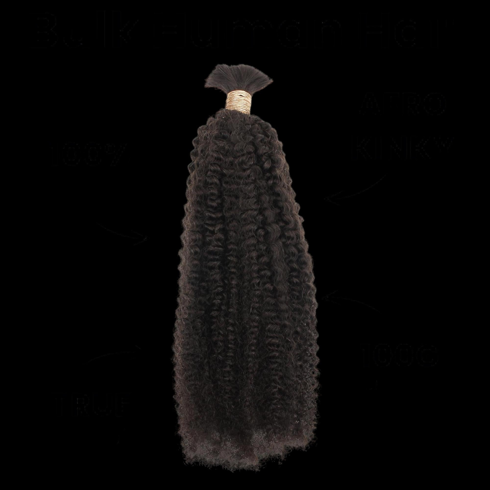 Afro Kinky Bulk 100% Human Braiding Hair by Private Label