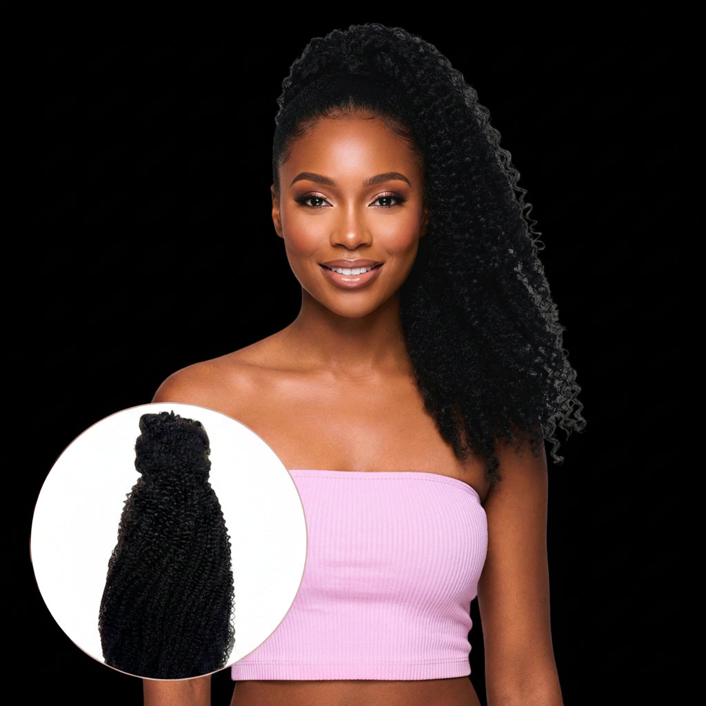 Afro Kinky Curly 100% Human Hair Ponytail Extension by Private Label