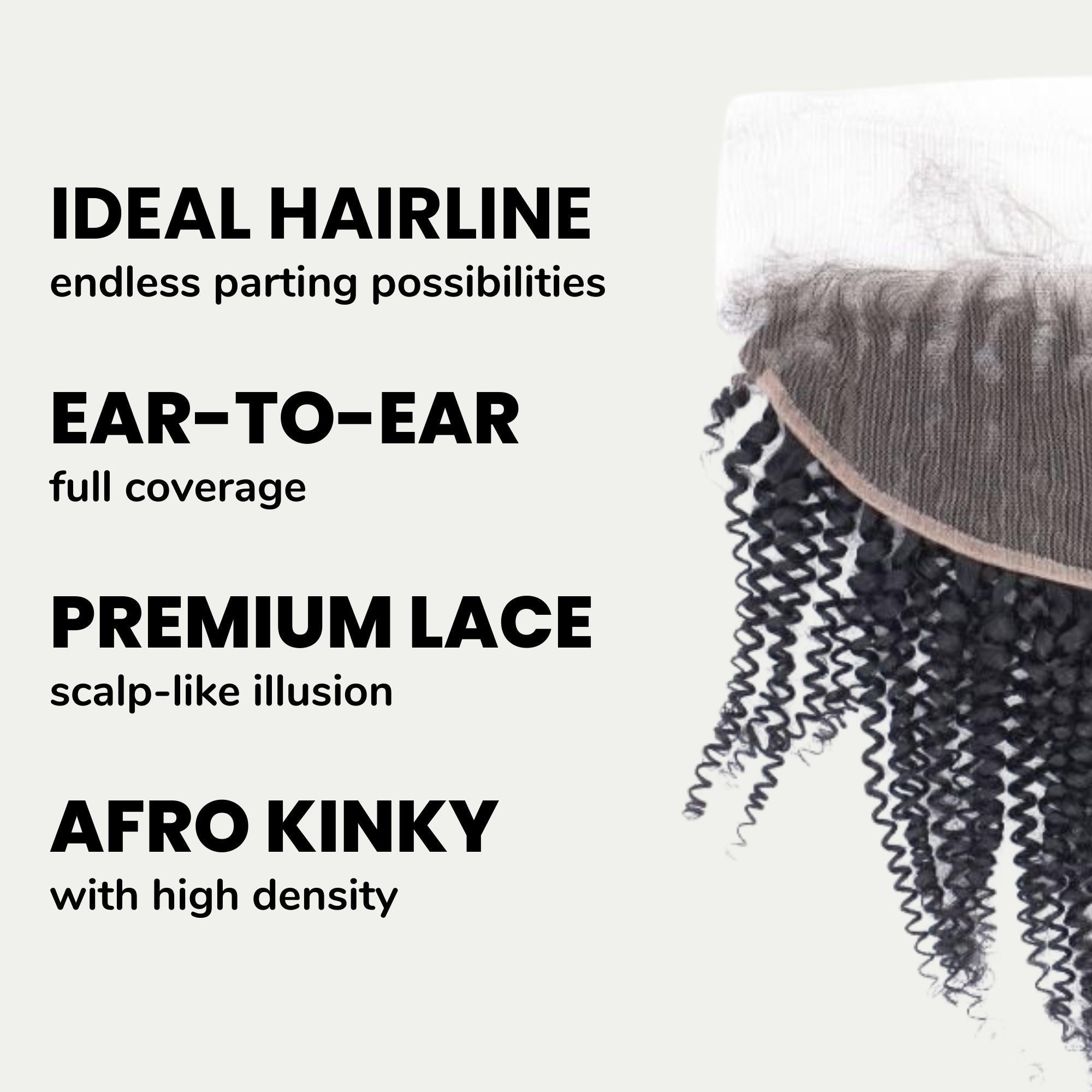 Afro Kinky Curly 13x4 Transparent Lace Human Hair Frontal by Private Label