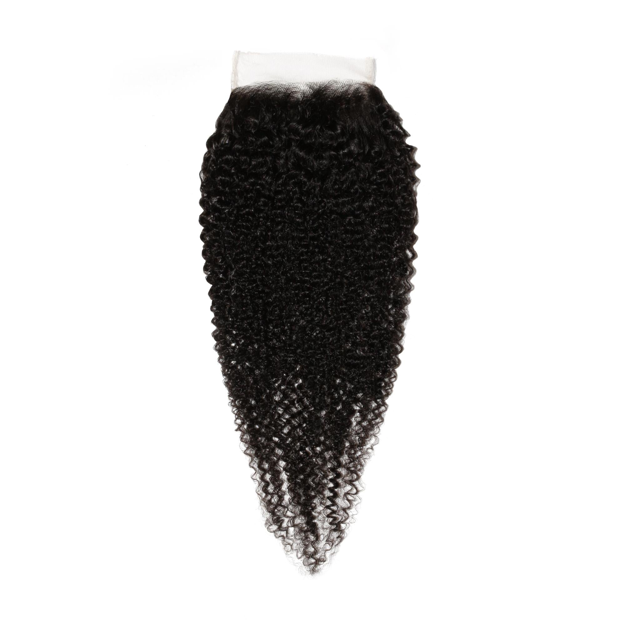 Afro Kinky Curly 4x4 Transparent Lace Human Hair Closure by Private Label