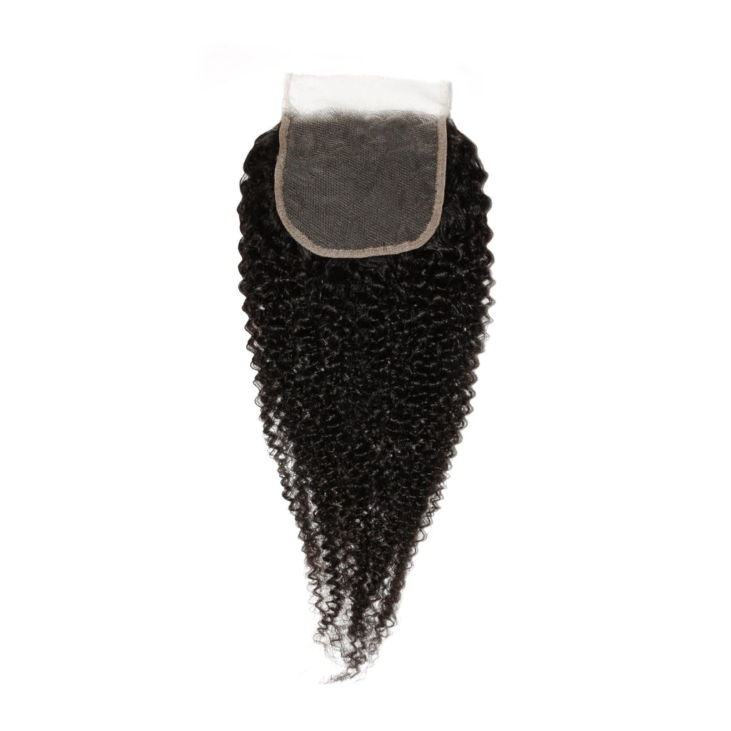 Afro Kinky Curly 4x4 Transparent Lace Human Hair Closure by Private Label