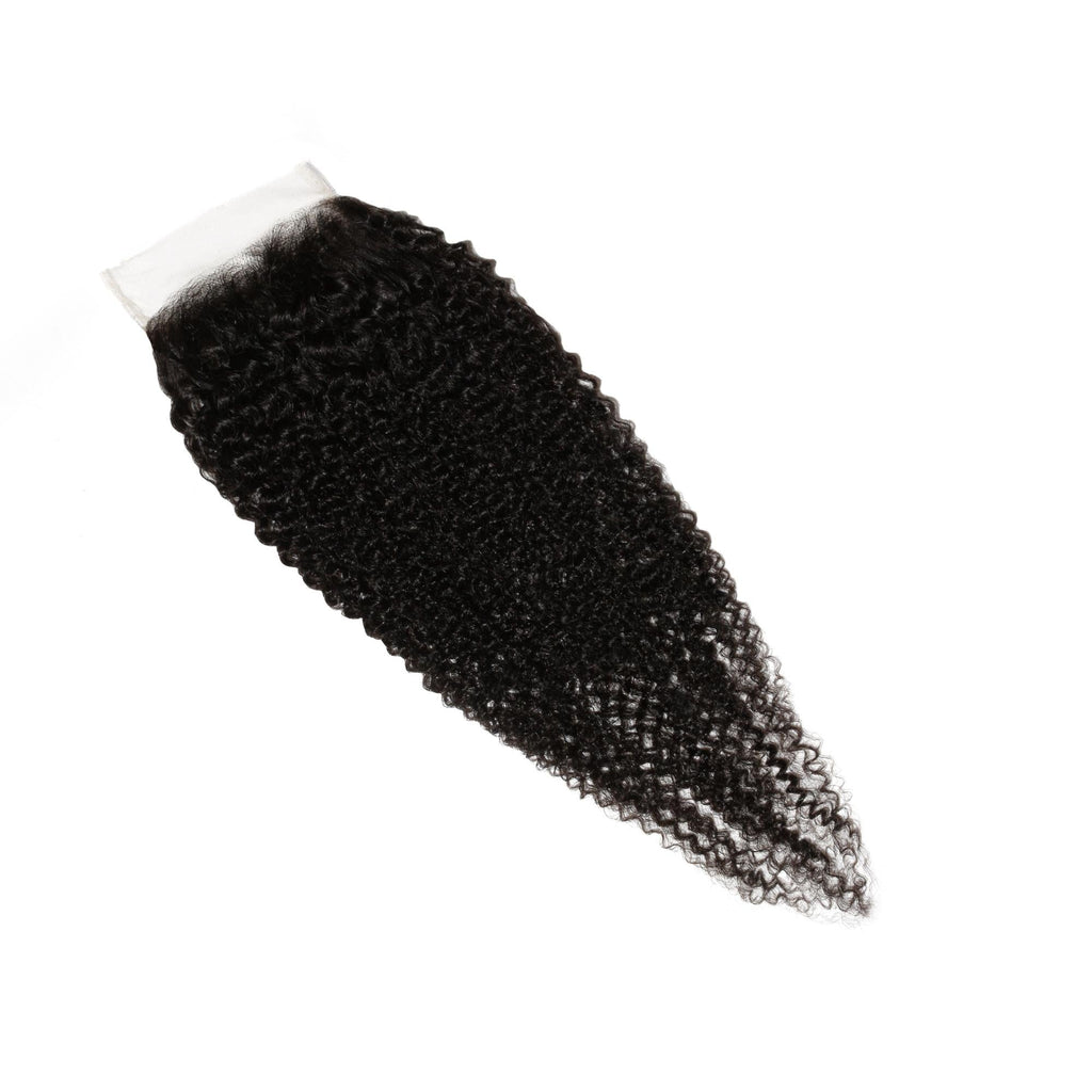 Afro Kinky Curly 4x4 Transparent Lace Human Hair Closure by Private Label