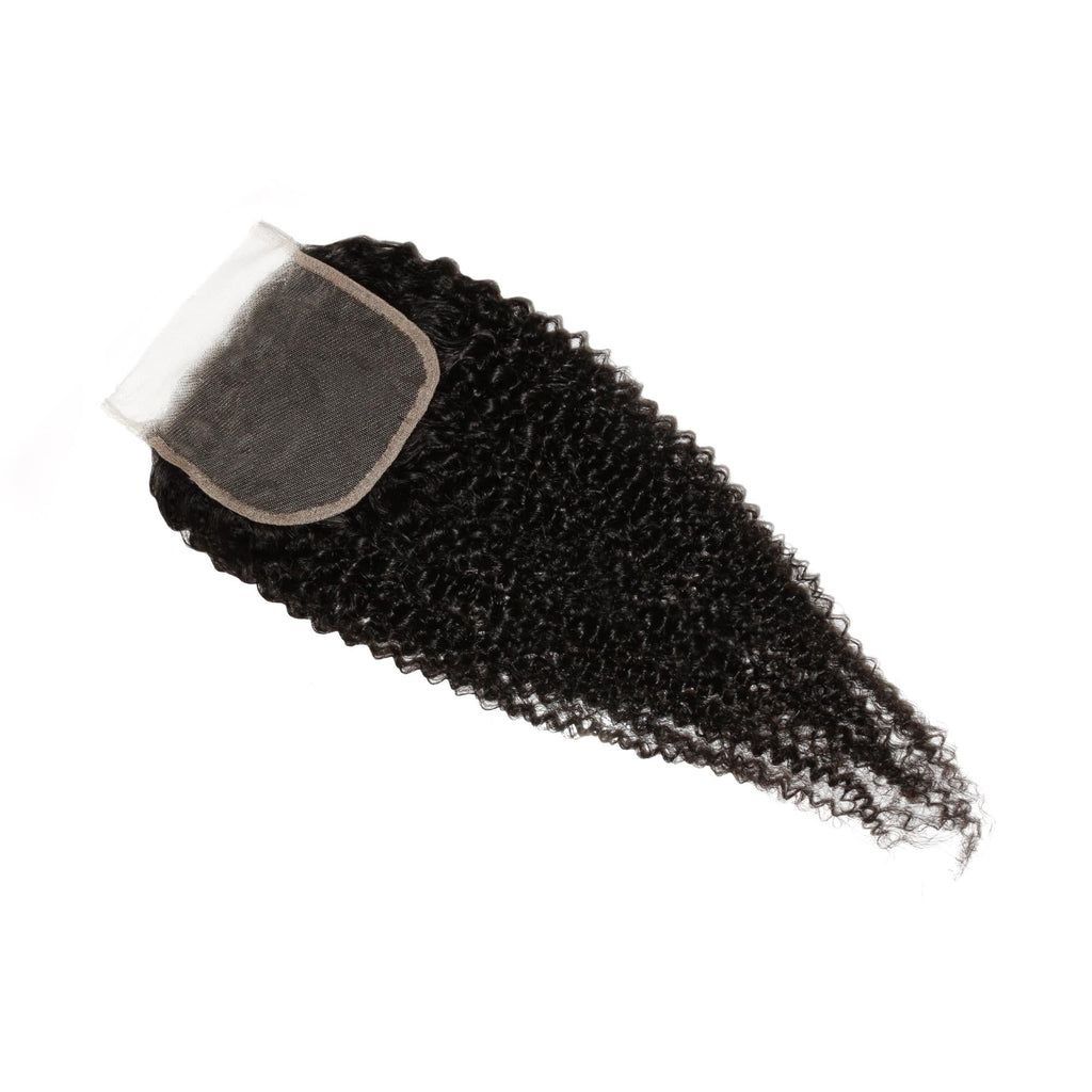 Afro Kinky Curly 4x4 Transparent Lace Human Hair Closure by Private Label