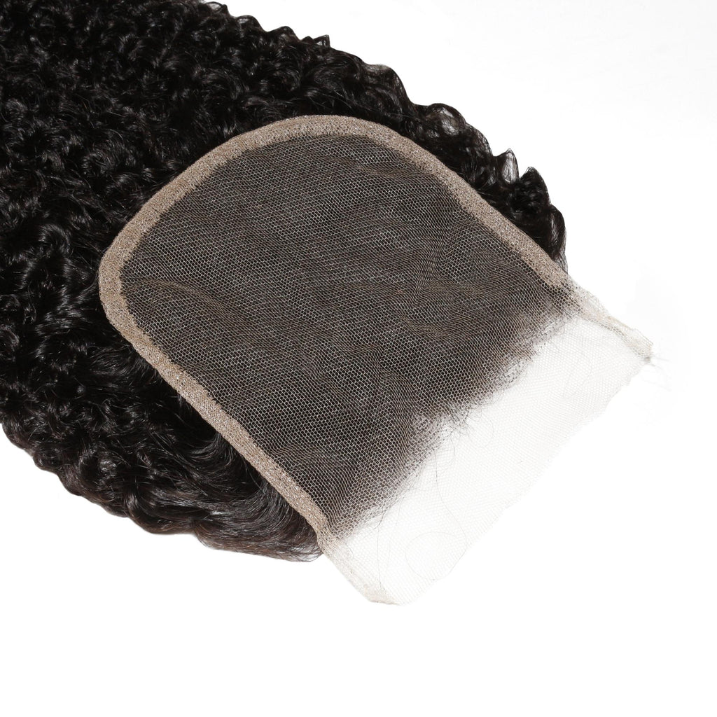 Afro Kinky Curly 4x4 Transparent Lace Human Hair Closure by Private Label