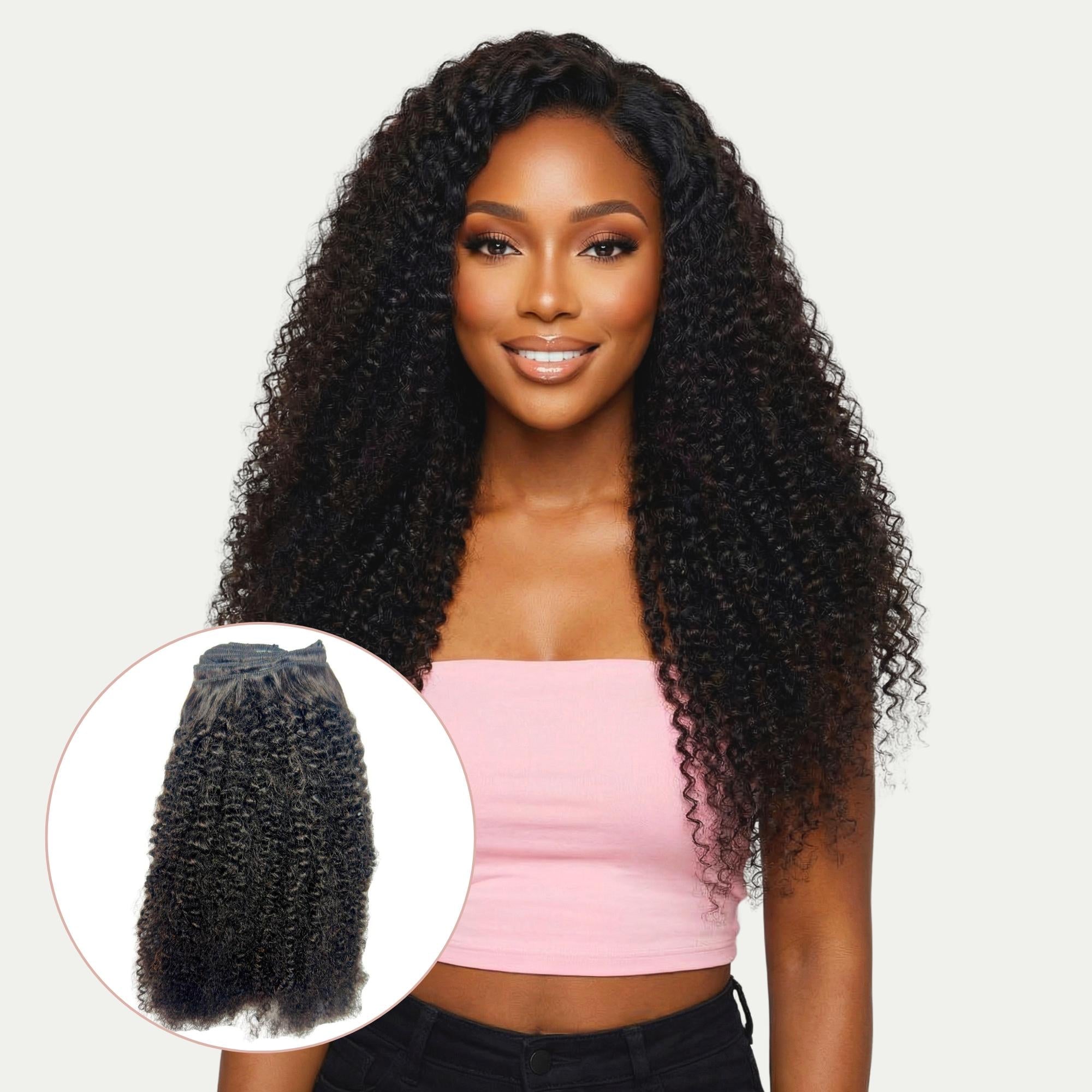 Afro Kinky Curly Clip-In 100% Human Hair Extensions by Private Label