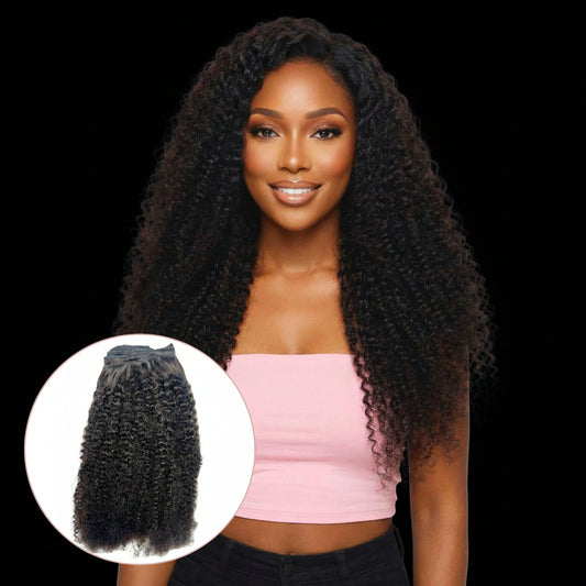Afro Kinky Curly Clip-In 100% Human Hair Extensions by Private Label