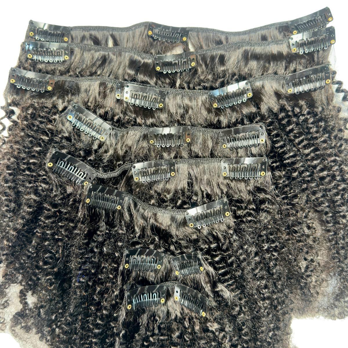 Afro Kinky Curly Clip-In 100% Human Hair Extensions by Private Label