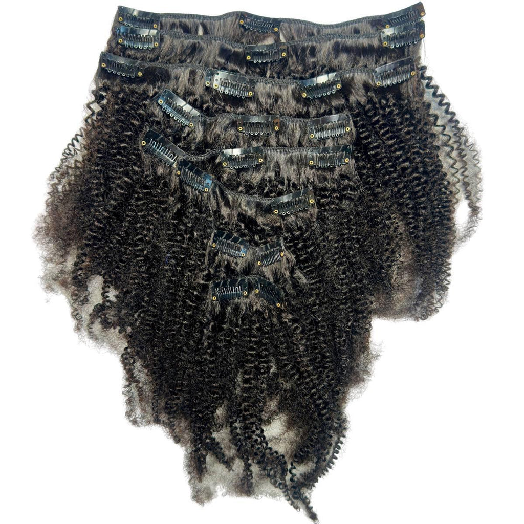 Afro Kinky Curly Clip-In 100% Human Hair Extensions by Private Label