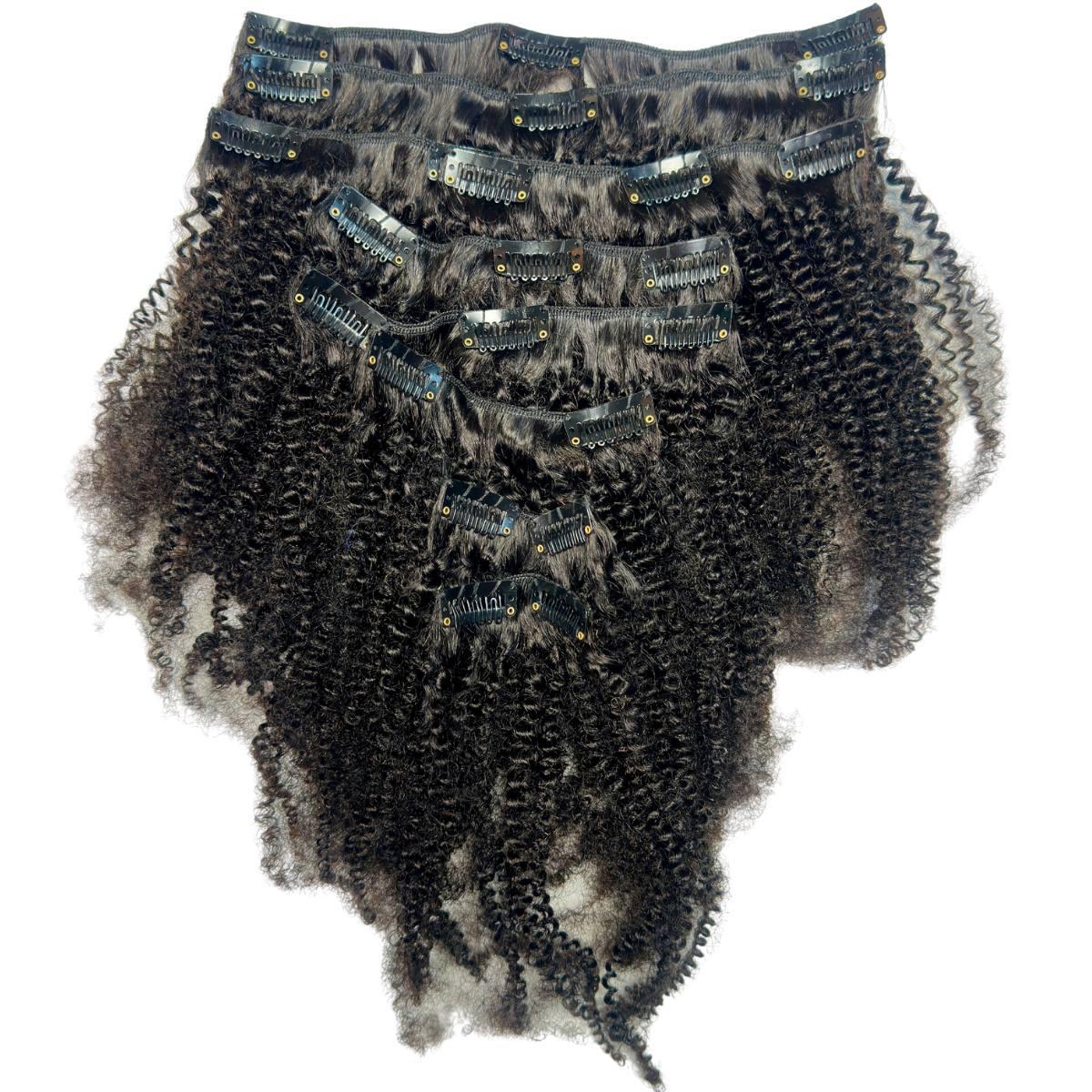 Afro Kinky Curly Clip-In 100% Human Hair Extensions by Private Label