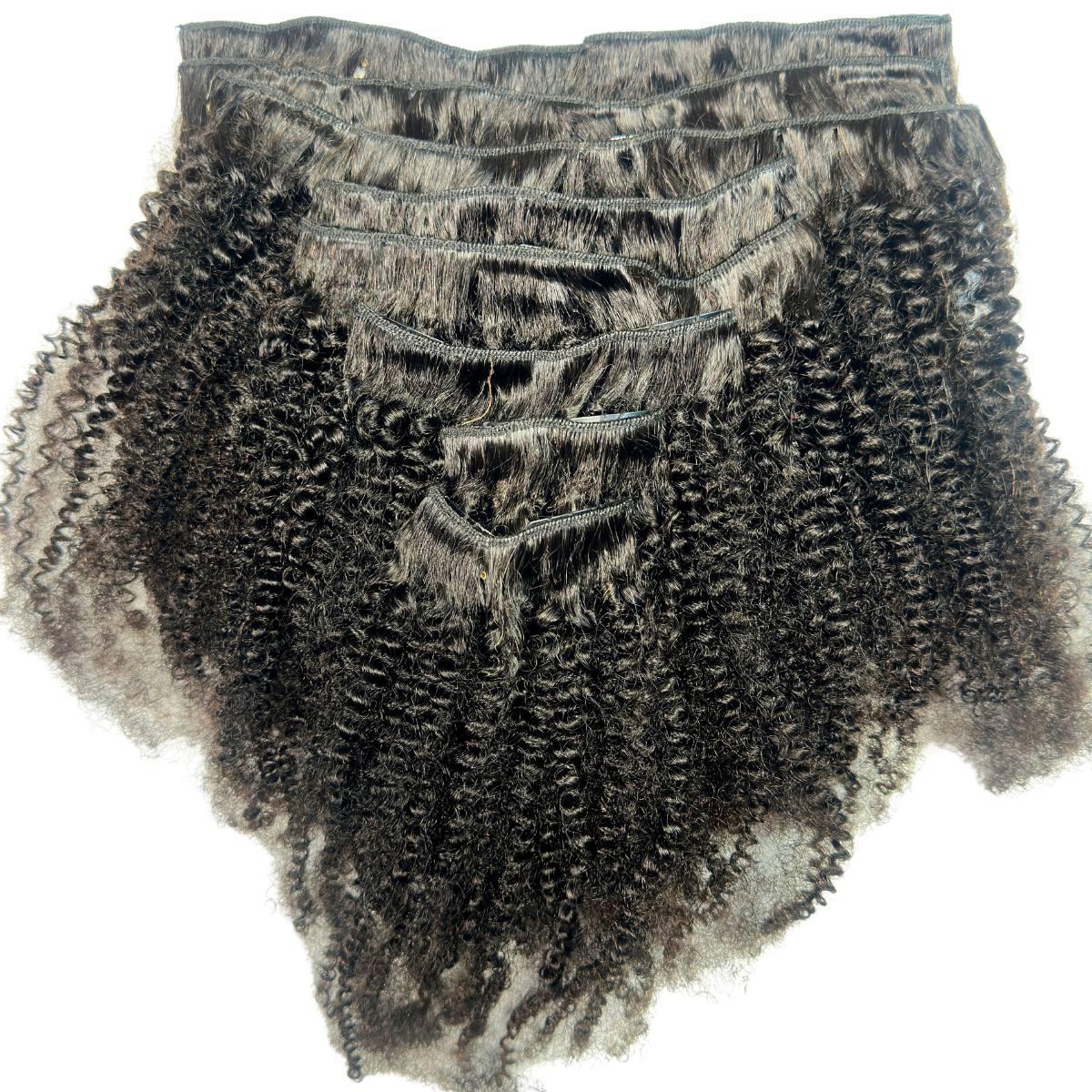 Afro Kinky Curly Clip-In 100% Human Hair Extensions by Private Label