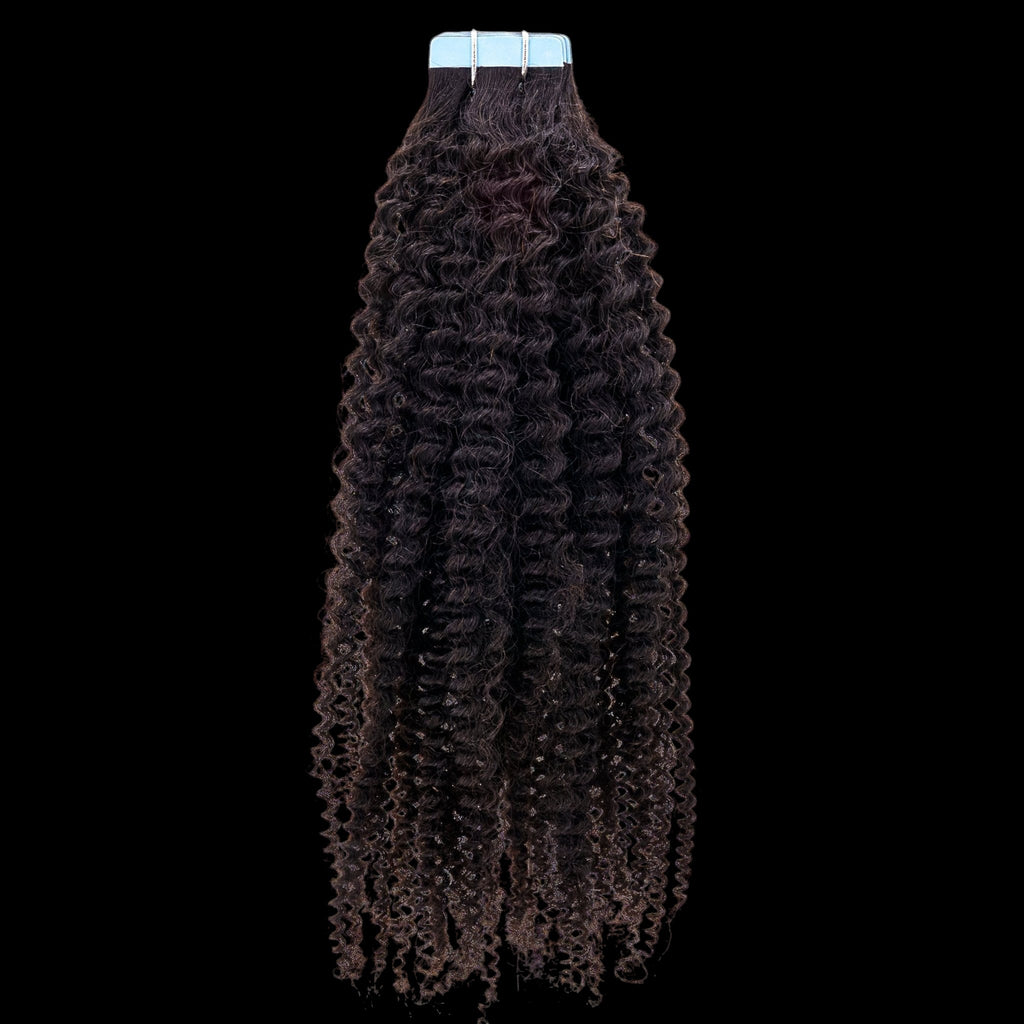 Afro Kinky Coily 100% Human Hair Tape In Extensions by Private Label