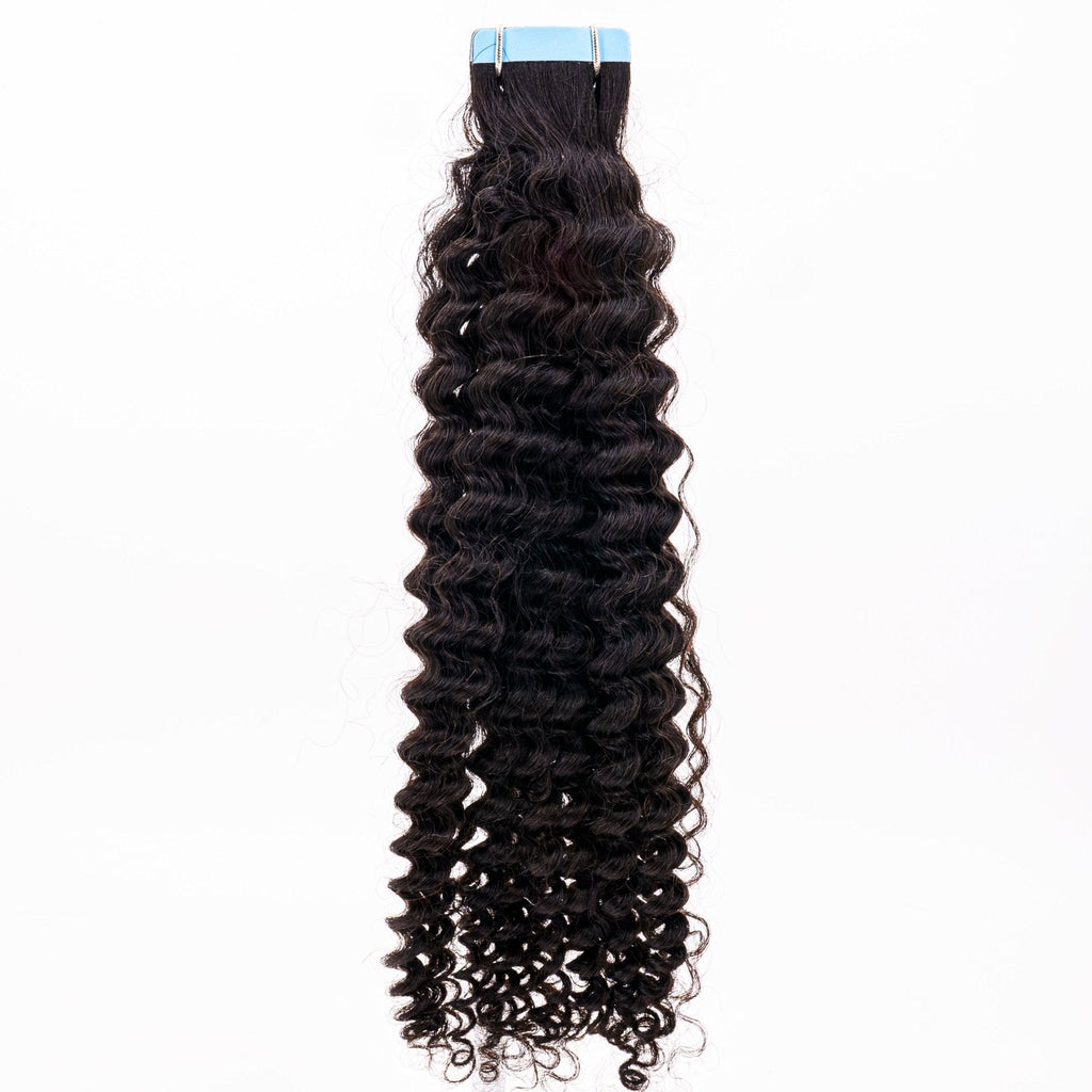 Afro Kinky Curly 100% Human Hair Tape In Extensions by Private Label