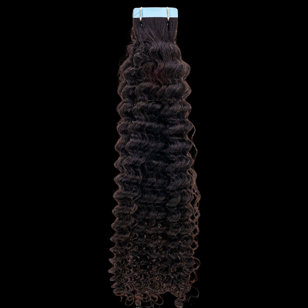 Afro Kinky Curly 100% Human Hair Tape In Extensions by Private Label