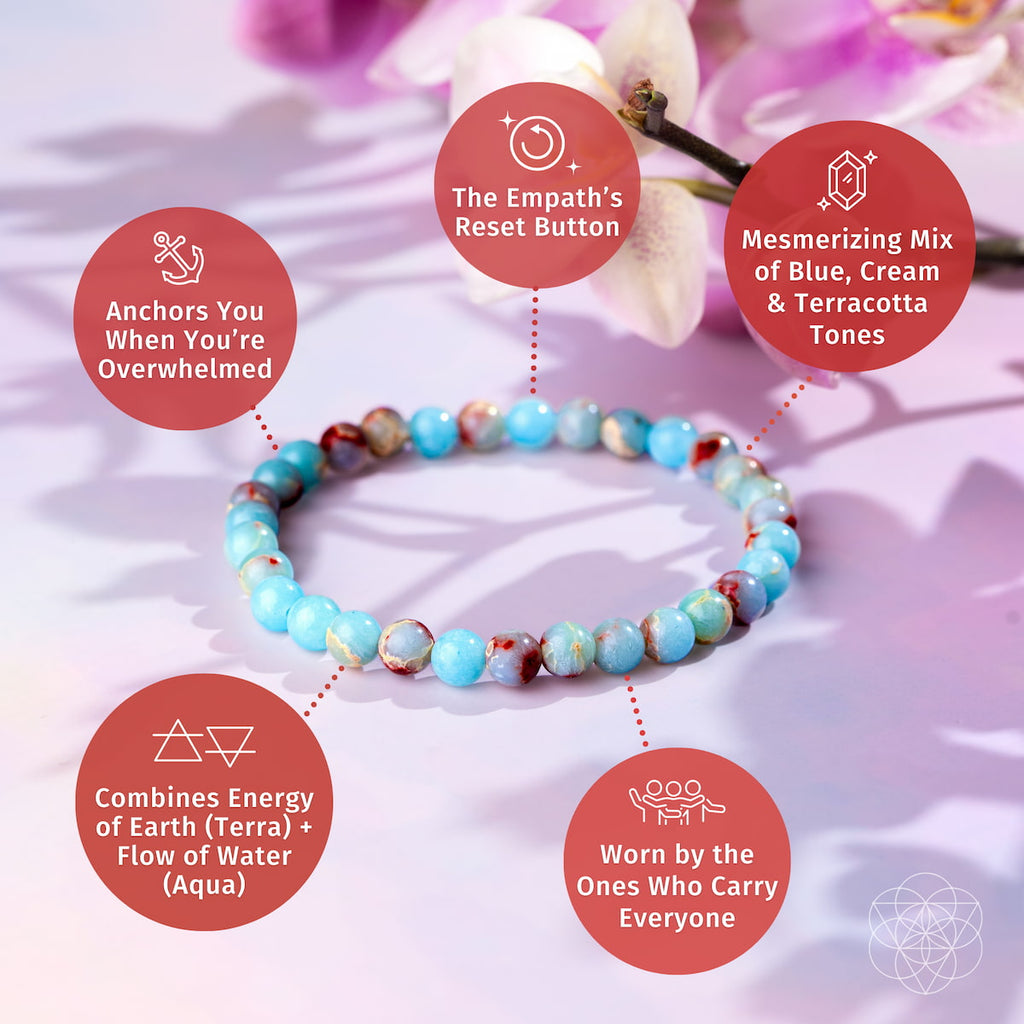 Empath’s Shield – Aqua Terra Jasper Bracelet | 6mm by Conscious Items