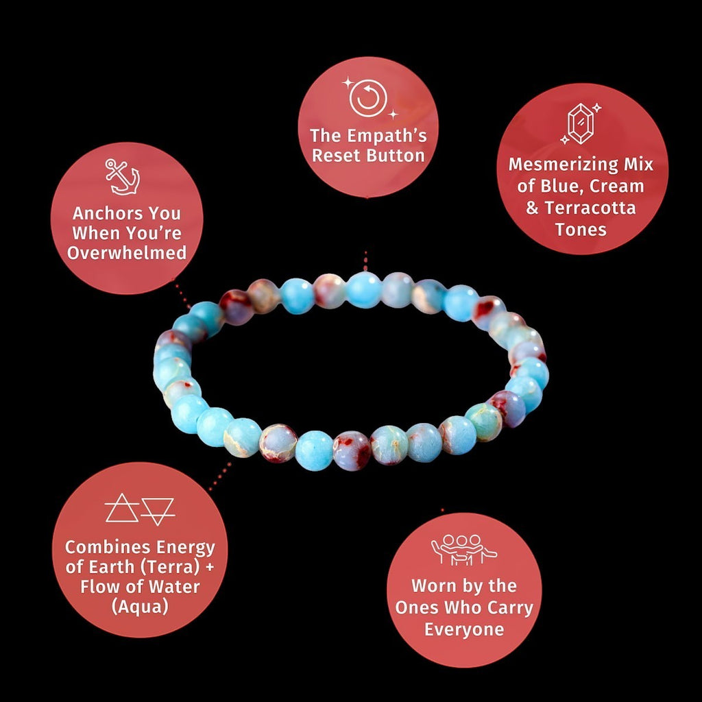 Empath’s Shield – Aqua Terra Jasper Bracelet | 6mm by Conscious Items