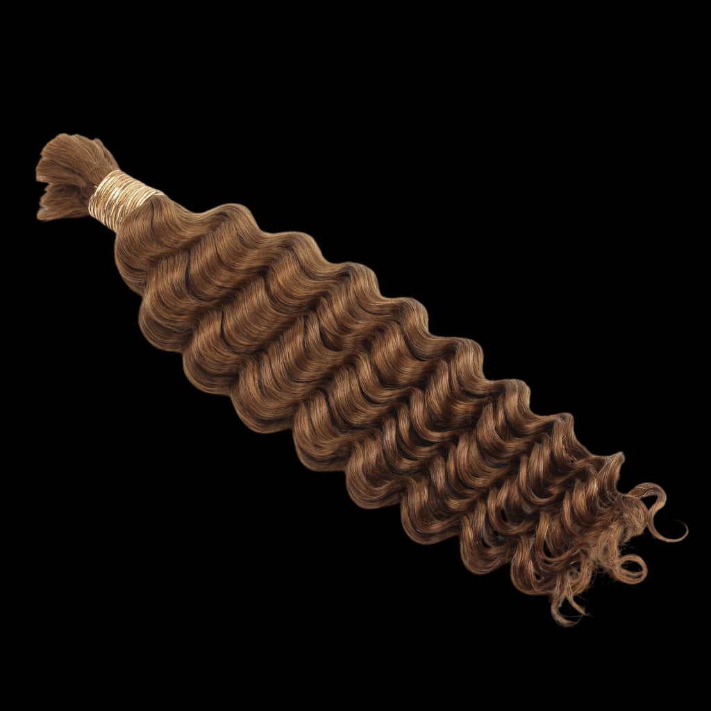 Auburn Deep Wave Bulk 100% Human Braiding Hair by Private Label