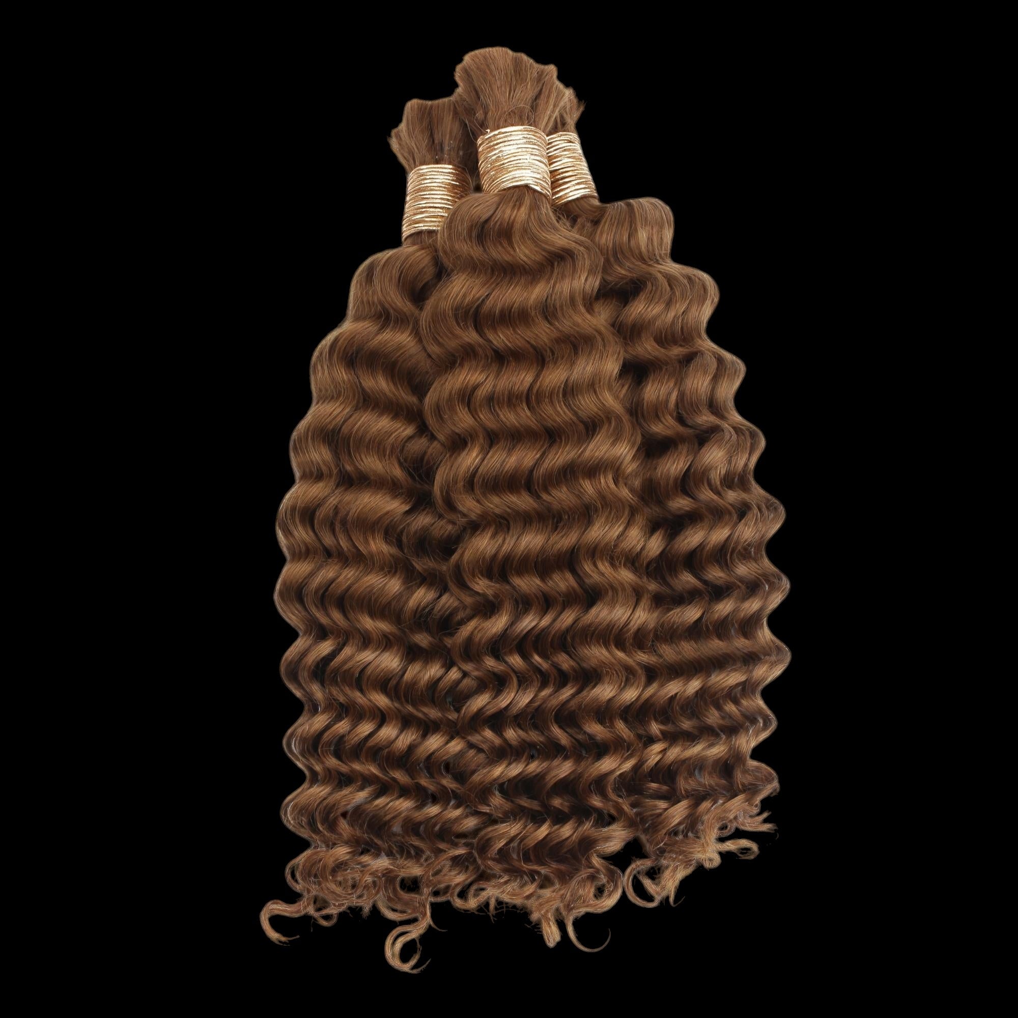 Auburn Deep Wave Bulk 100% Human Braiding Hair by Private Label