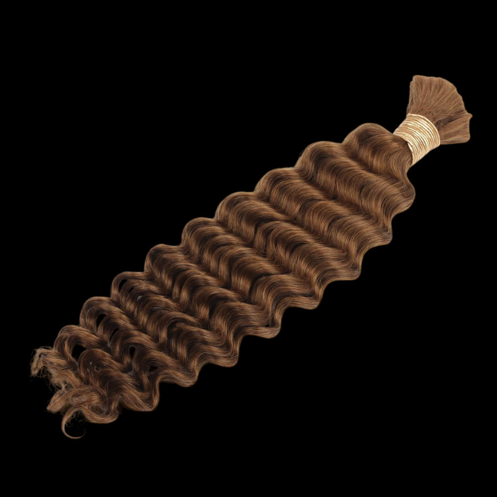 Auburn Deep Wave Bulk 100% Human Braiding Hair by Private Label
