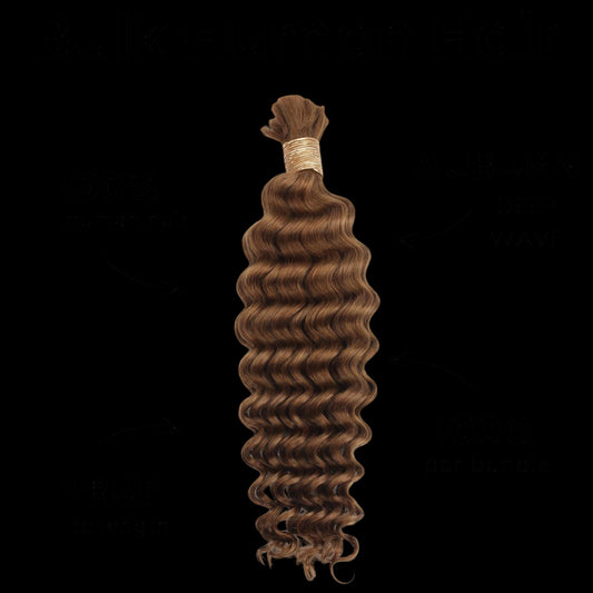 Auburn Deep Wave Bulk 100% Human Braiding Hair by Private Label