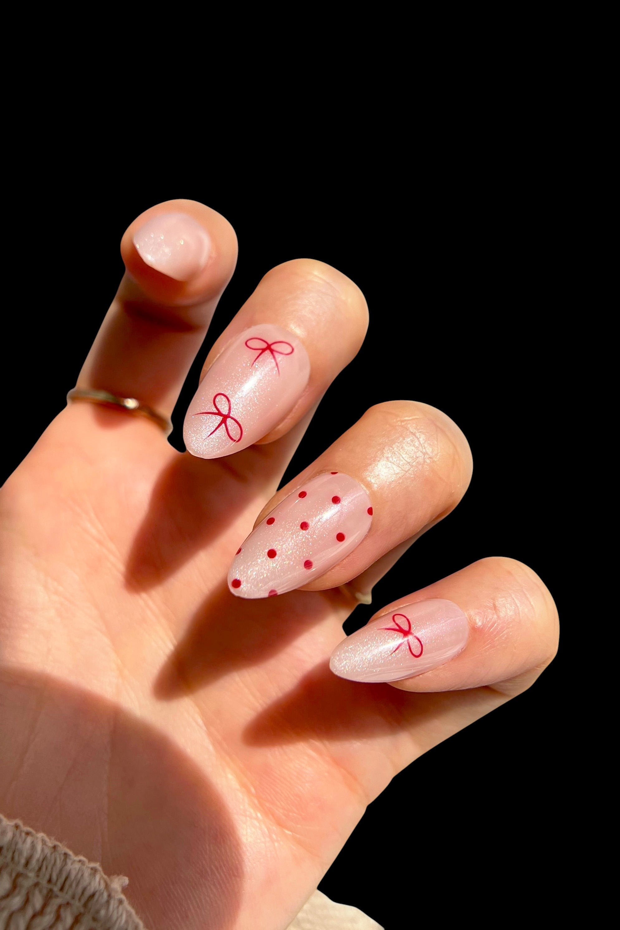 Berry Bows | Soft & Durable Press-On Nails by Bonmuz