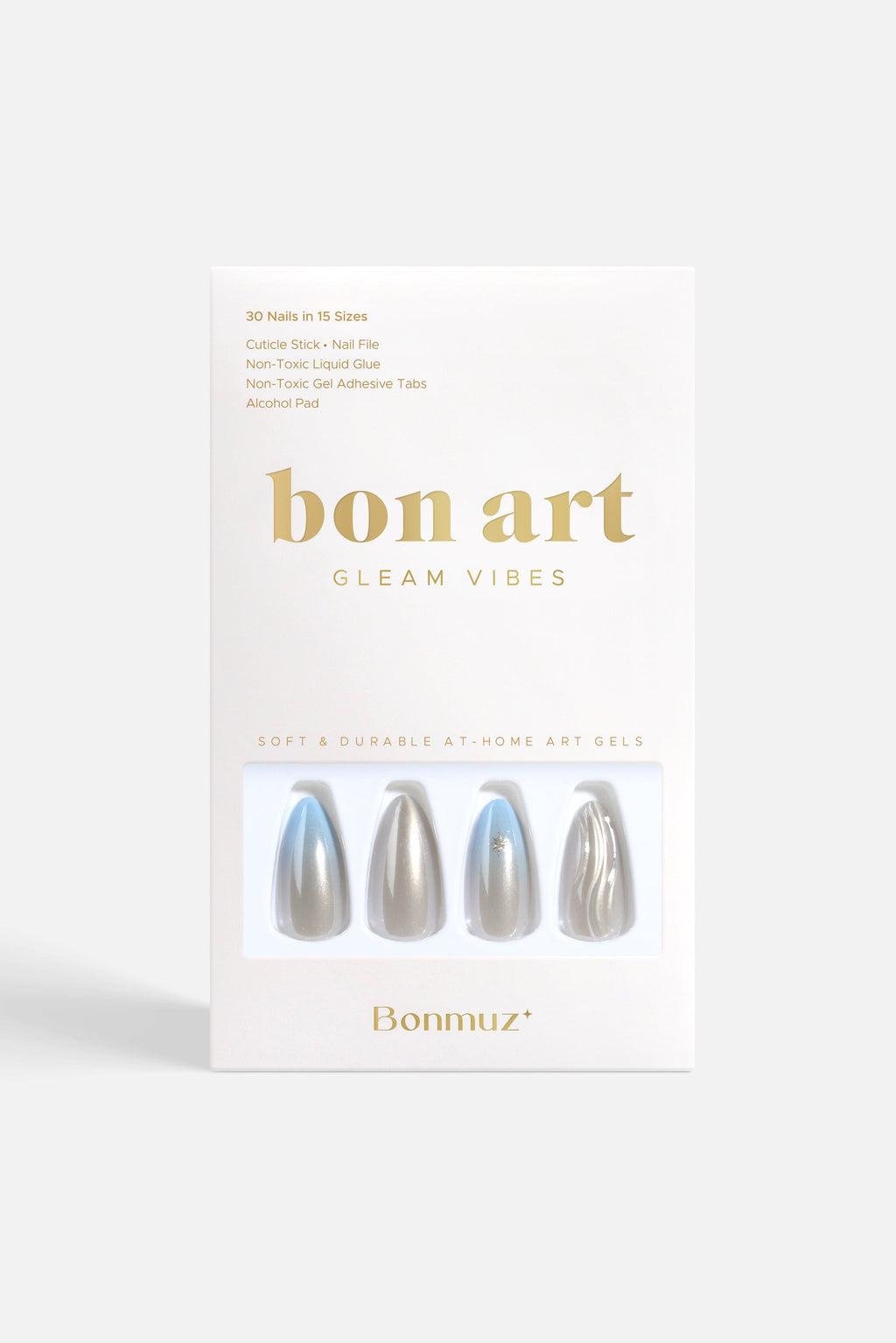 Silver Tide | Soft & Durable Press-On Nails by Bonmuz