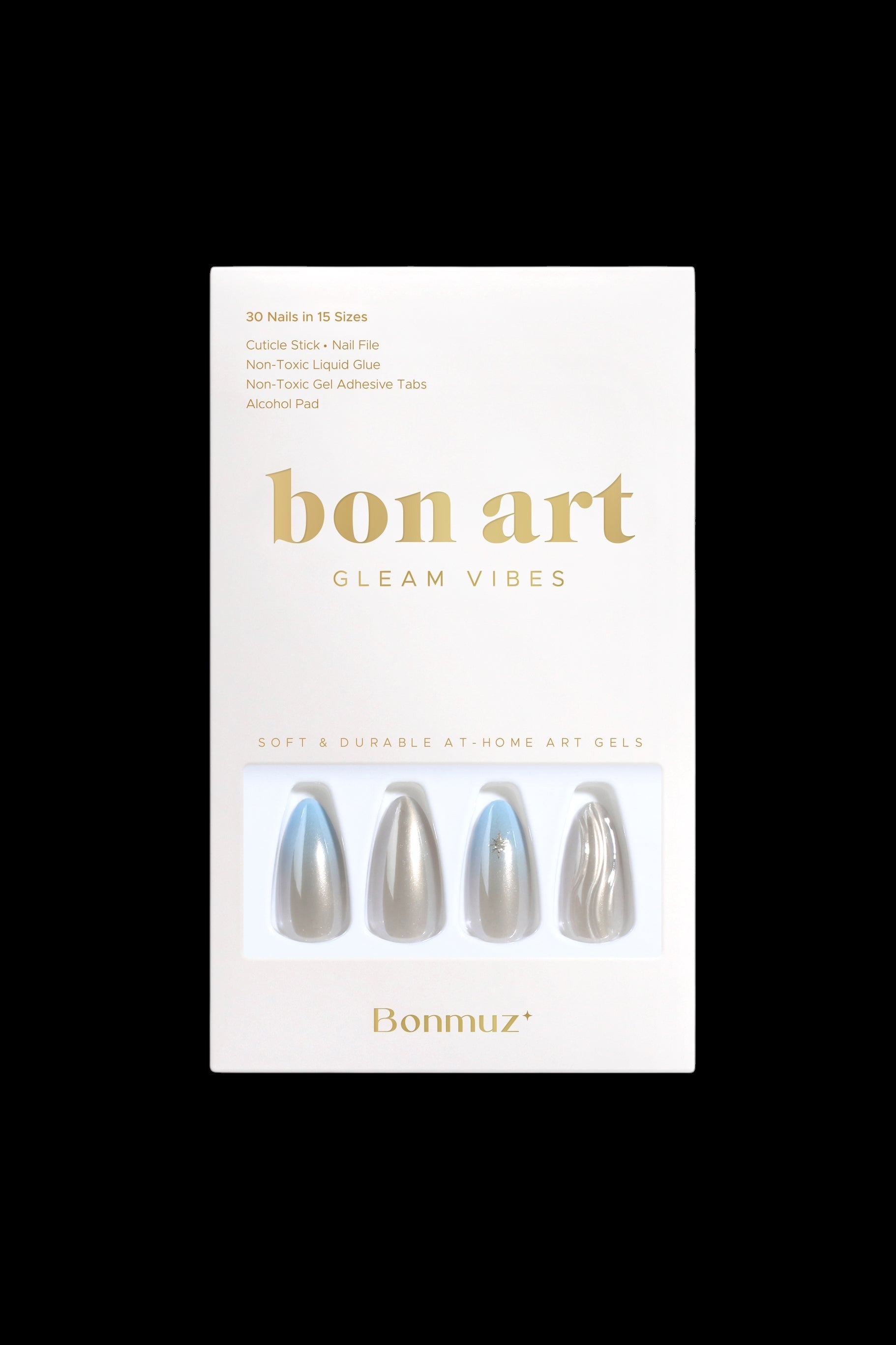 Silver Tide | Soft & Durable Press-On Nails by Bonmuz
