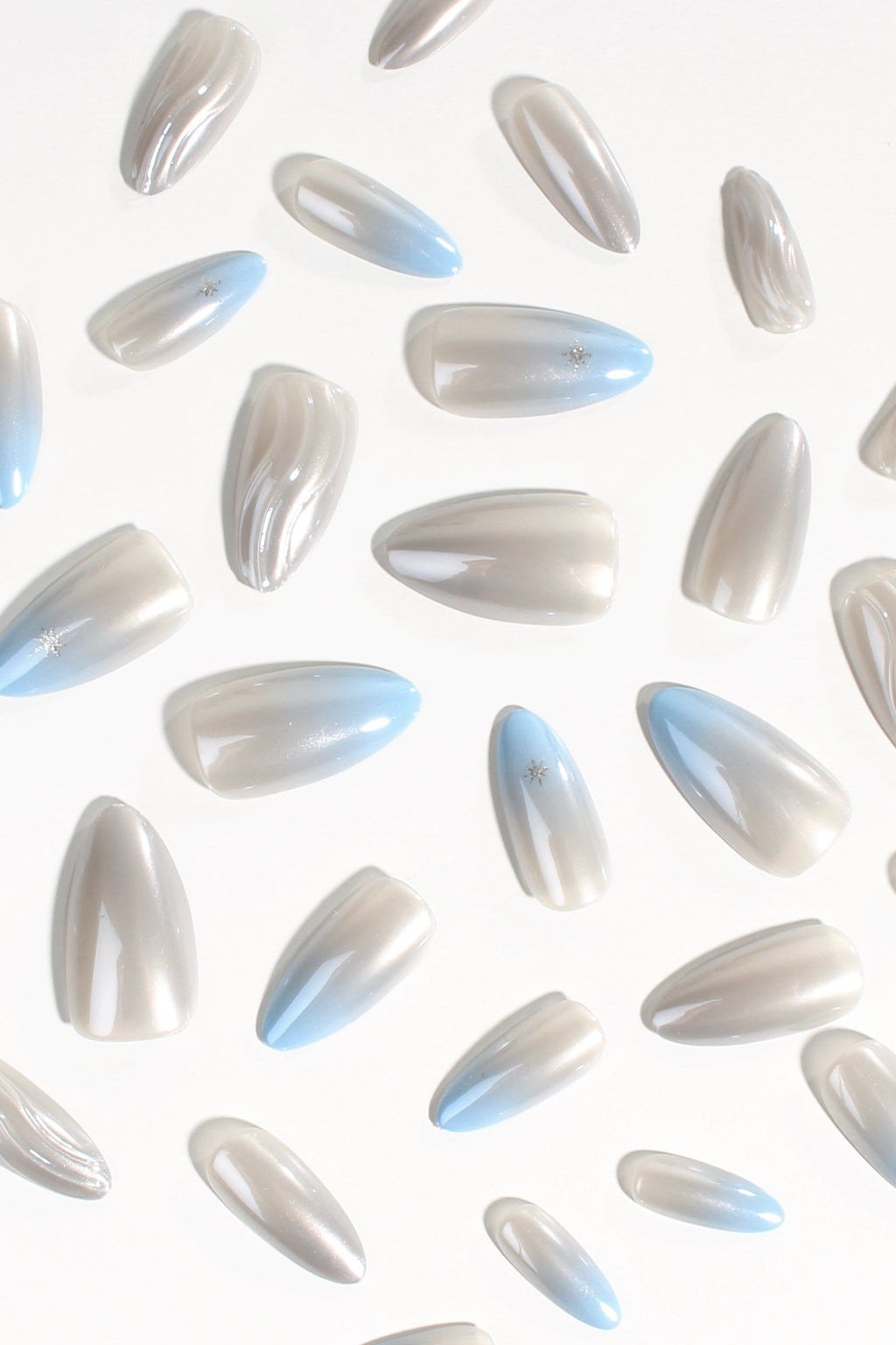 Silver Tide | Soft & Durable Press-On Nails by Bonmuz