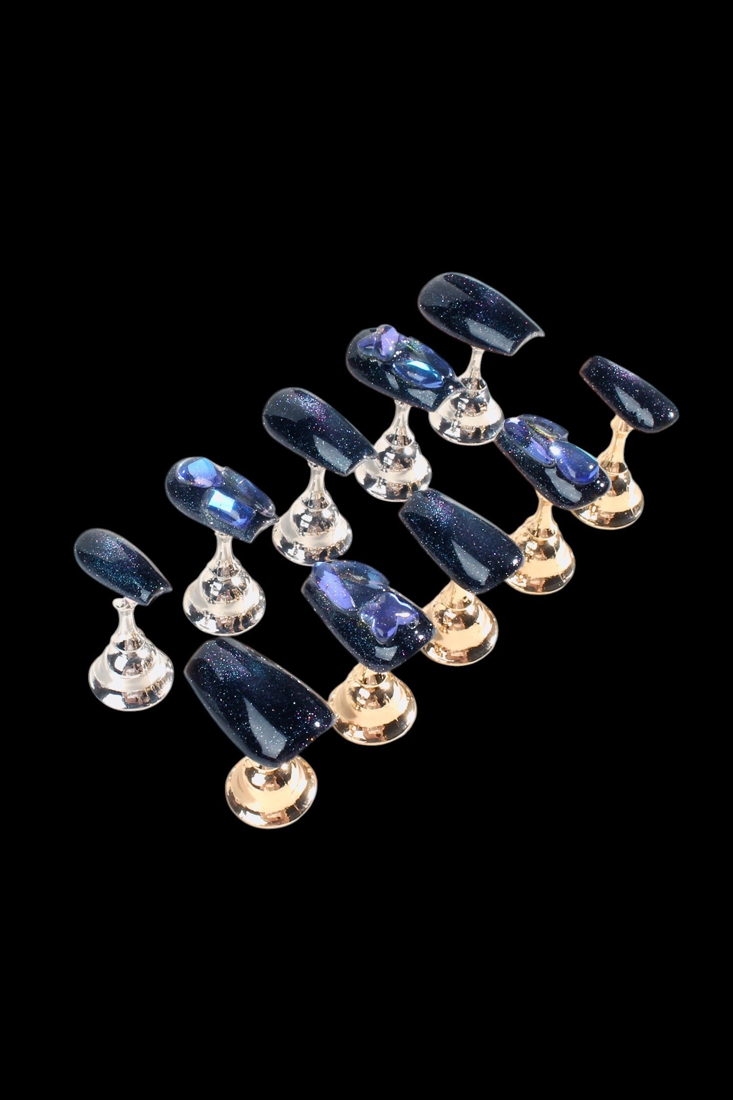 Sapphire Stardust | Pro Handmade Gel Nails by Bonmuz