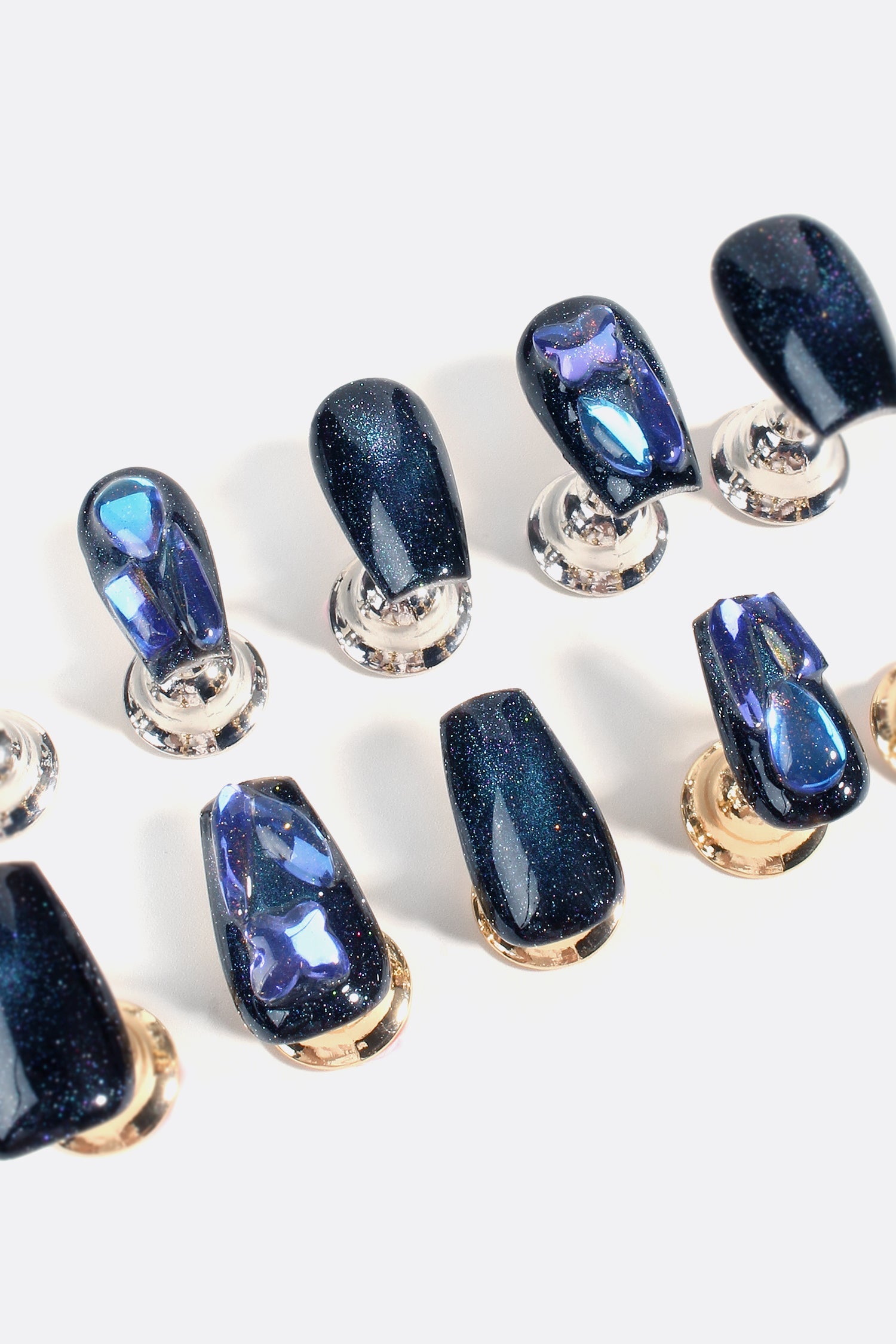 Sapphire Stardust | Pro Handmade Gel Nails by Bonmuz
