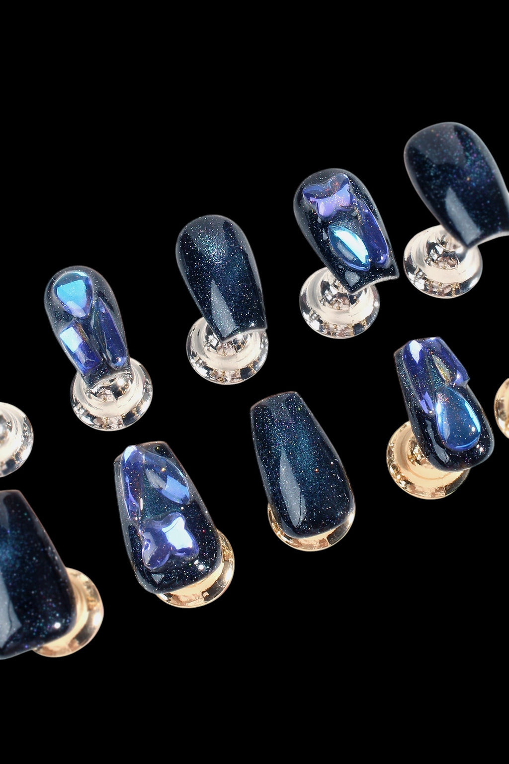Sapphire Stardust | Pro Handmade Gel Nails by Bonmuz