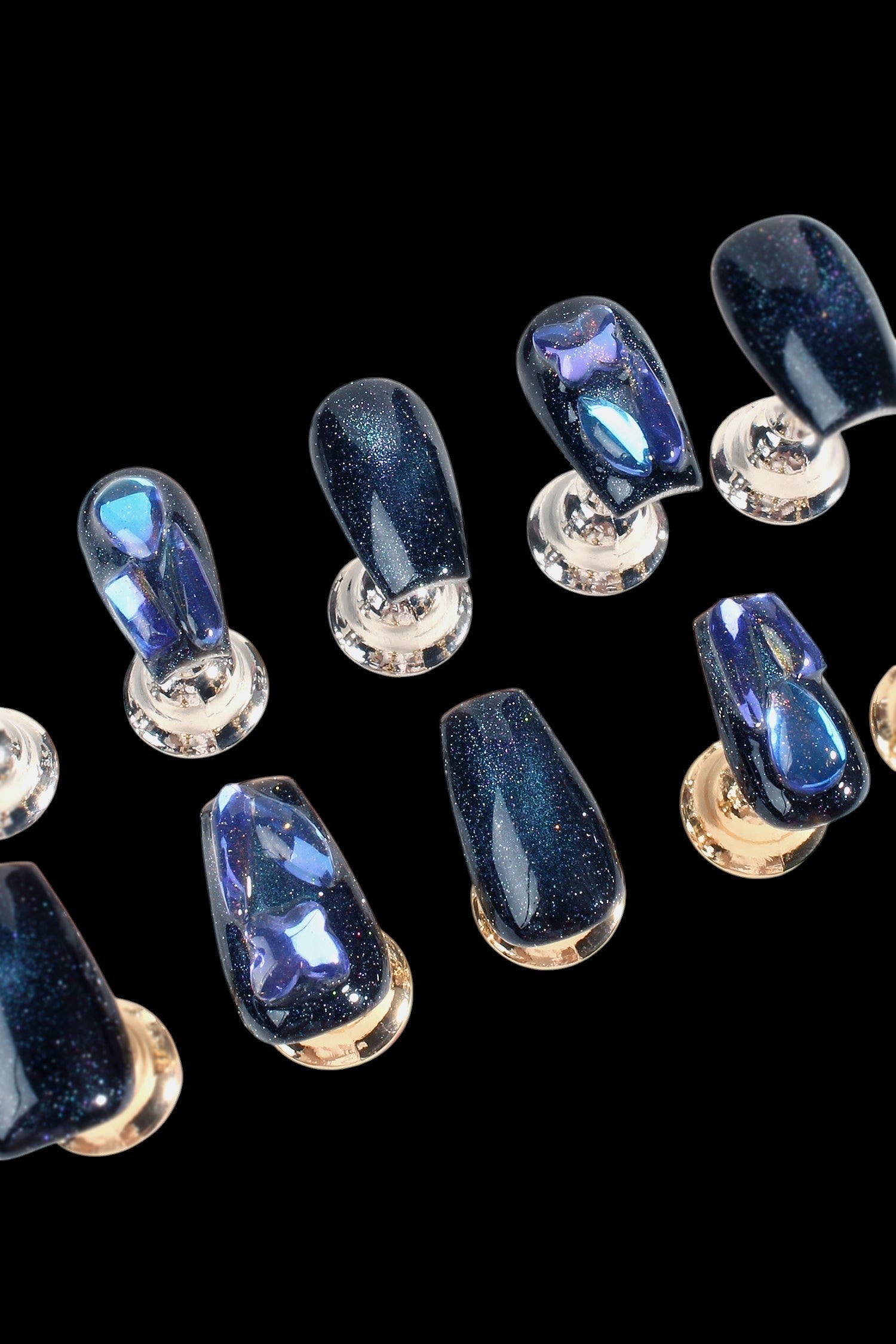 Sapphire Stardust | Pro Handmade Gel Nails by Bonmuz