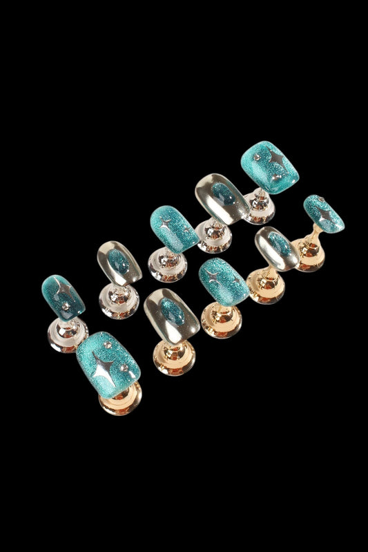 Marina Mirage | Pro Handmade Gel Nails - AetherLux.Shop