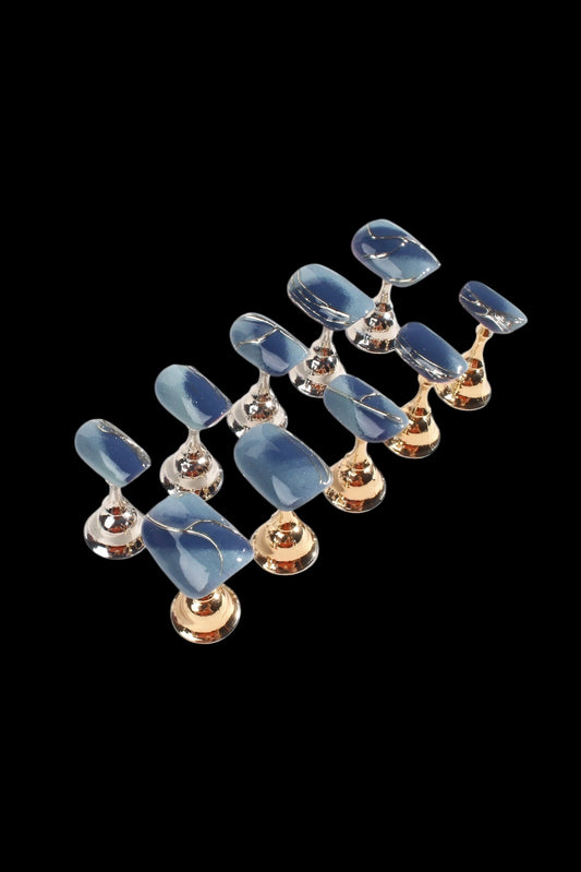 Serenity Waves | Pro Handmade Gel Nails - AetherLux.Shop