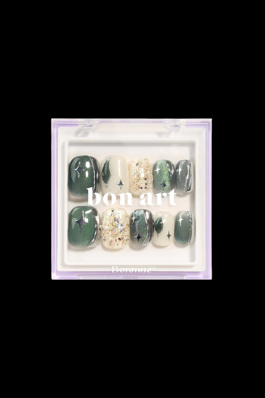 Woodland Glitter Gala | Pro Handmade Gel Nails - AetherLux.Shop