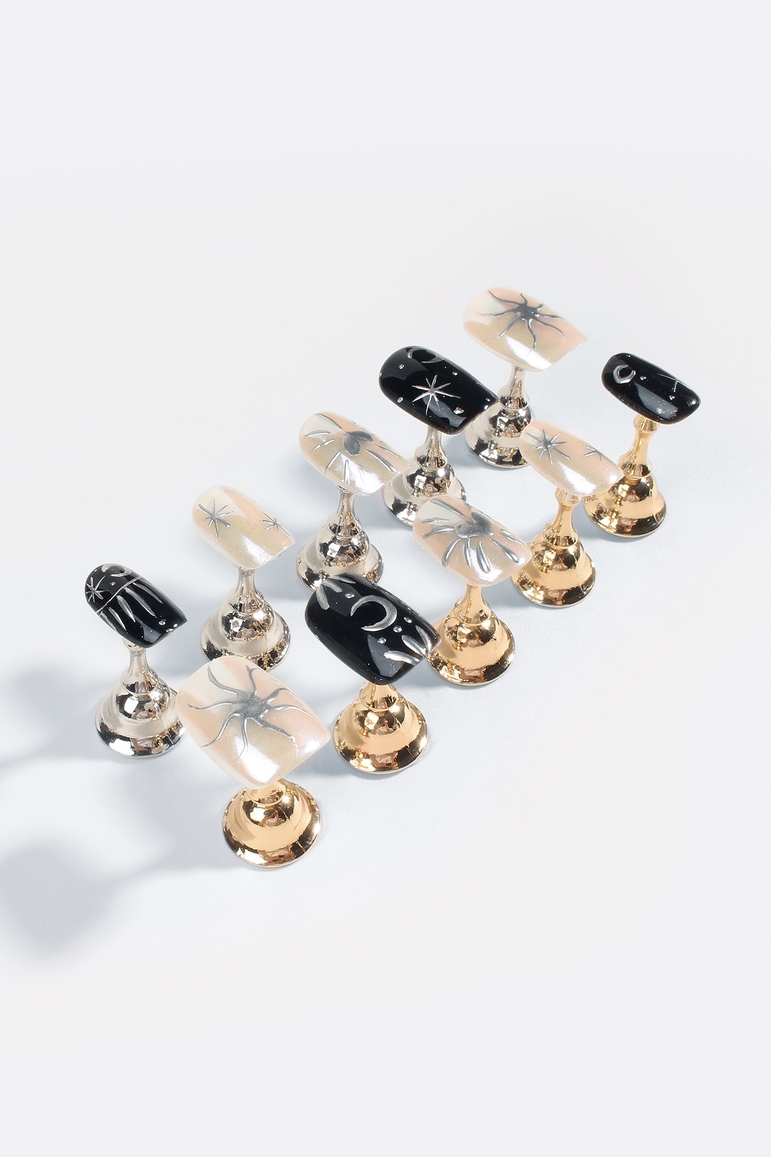 Monochrome Eclipse | Pro Handmade Gel Nails by Bonmuz