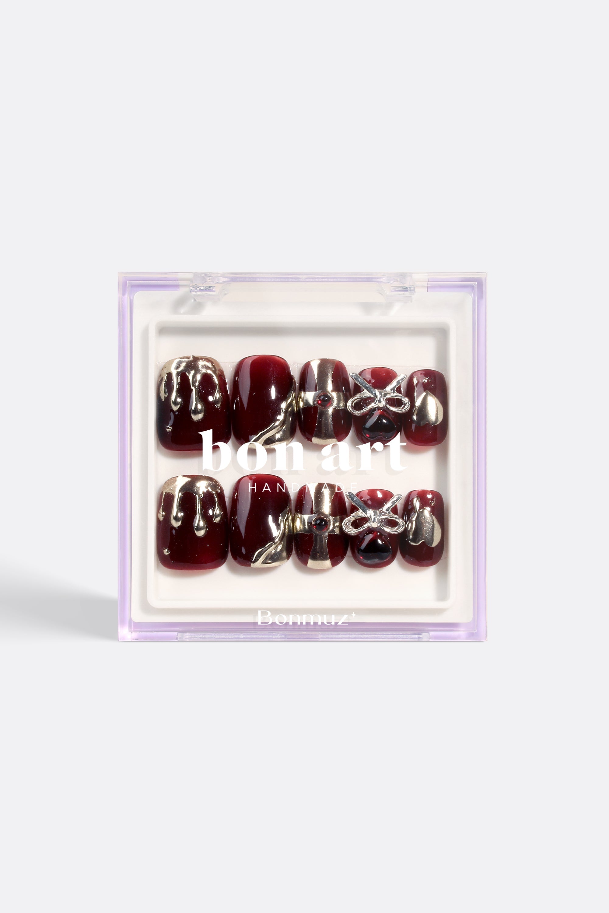 Maroon Castle | Pro Handmade Gel Nails by Bonmuz