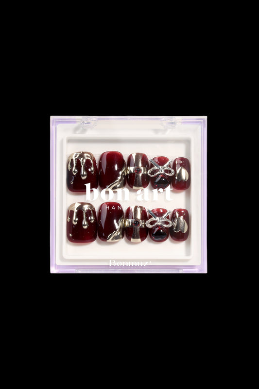 Maroon Castle | Pro Handmade Gel Nails - AetherLux.Shop