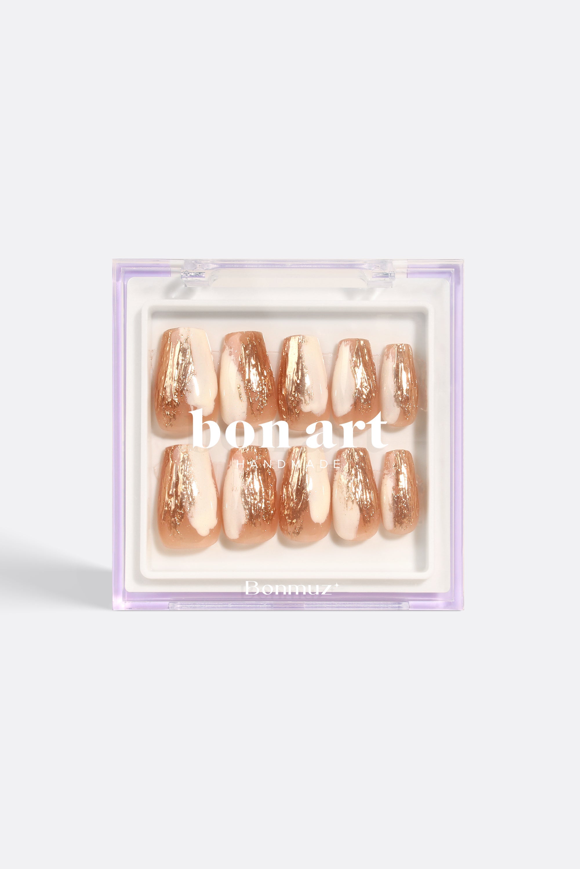 Gilded Crème | Pro Handmade Gel Nails by Bonmuz