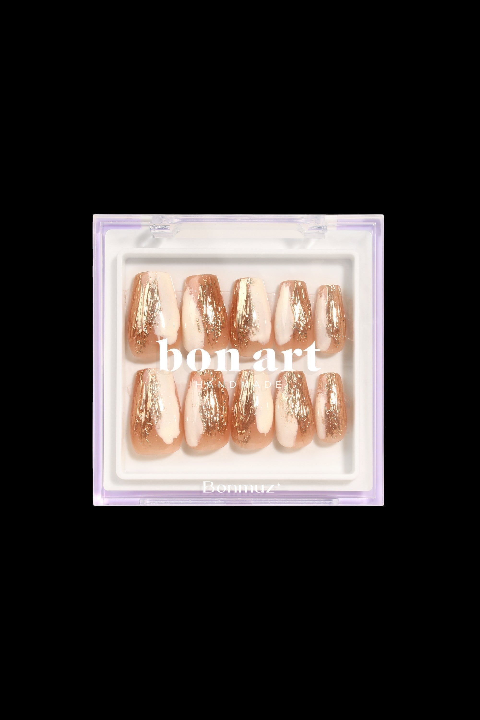 Gilded Crème | Pro Handmade Gel Nails by Bonmuz