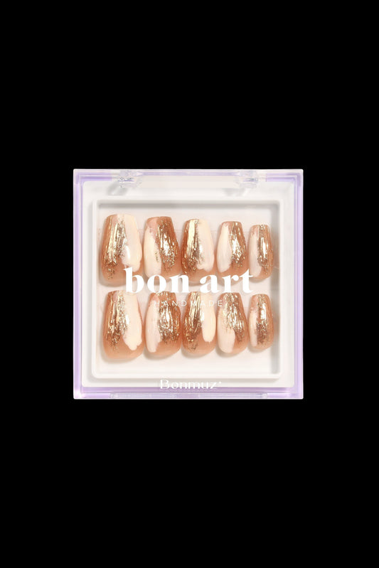 Gilded Crème | Pro Handmade Gel Nails - AetherLux.Shop