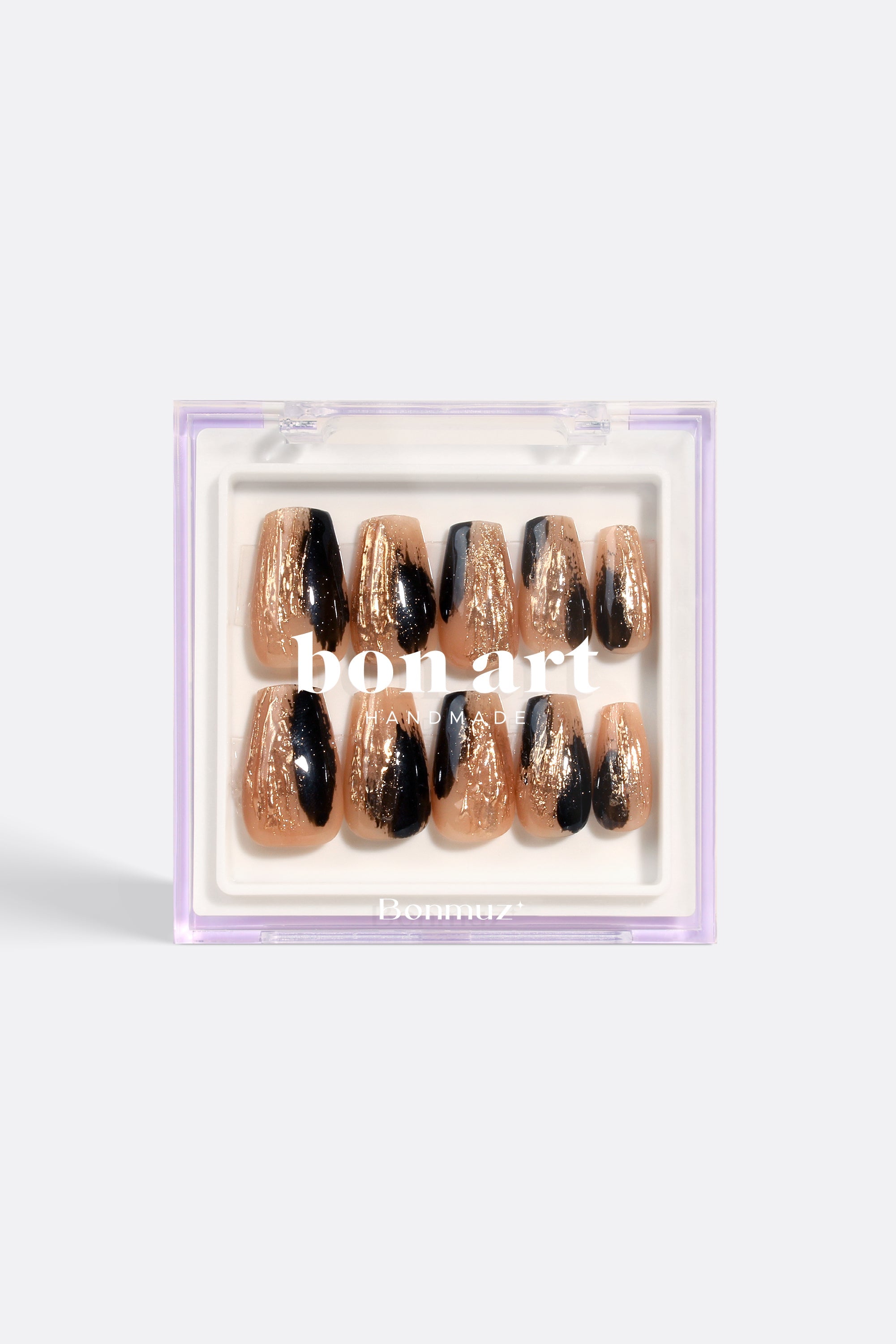 Gilded Noir | Pro Handmade Gel Nails by Bonmuz