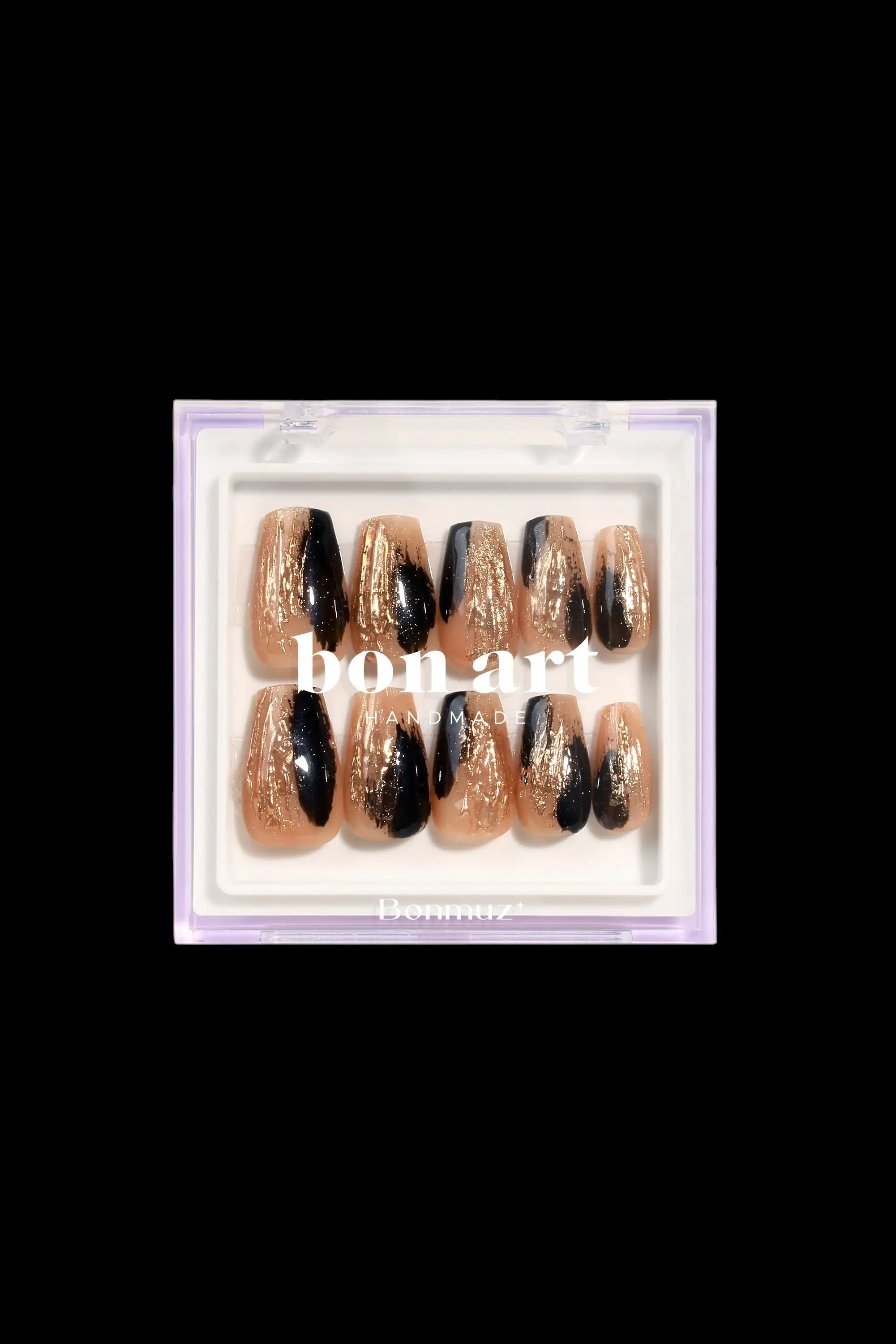Gilded Noir | Pro Handmade Gel Nails by Bonmuz