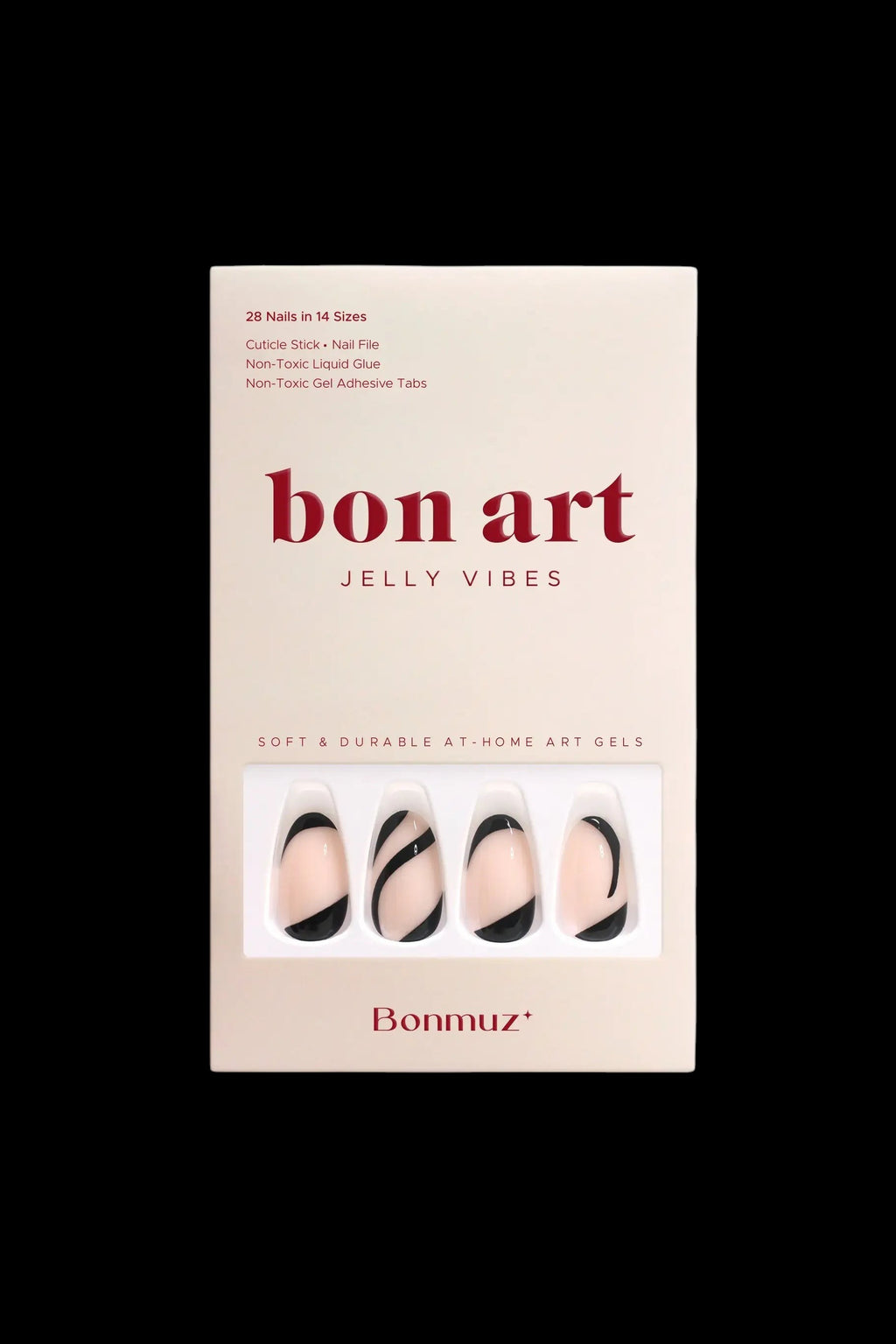 Satin Black | Soft & Durable Press-On Nails by Bonmuz