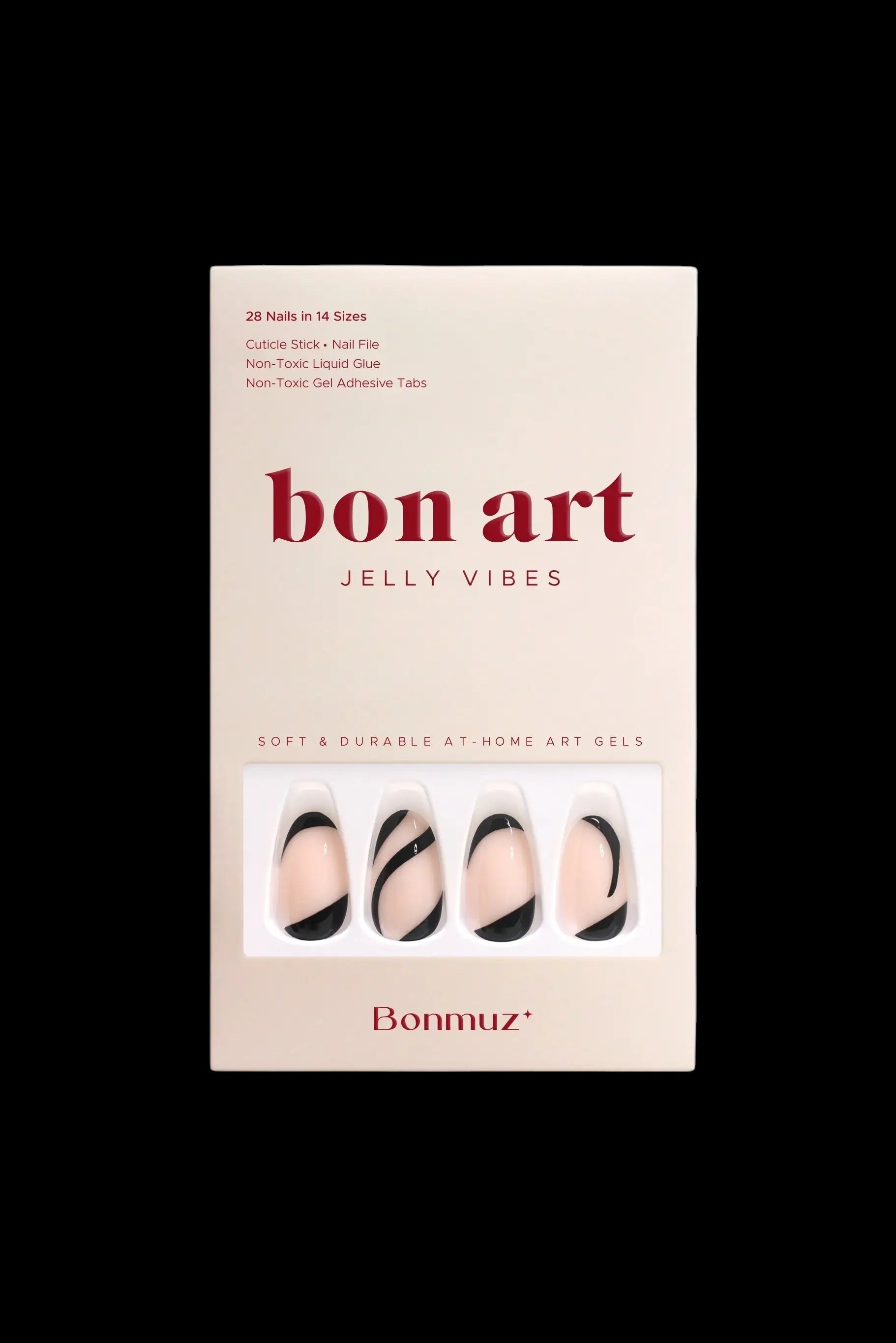 Satin Black | Soft & Durable Press-On Nails by Bonmuz