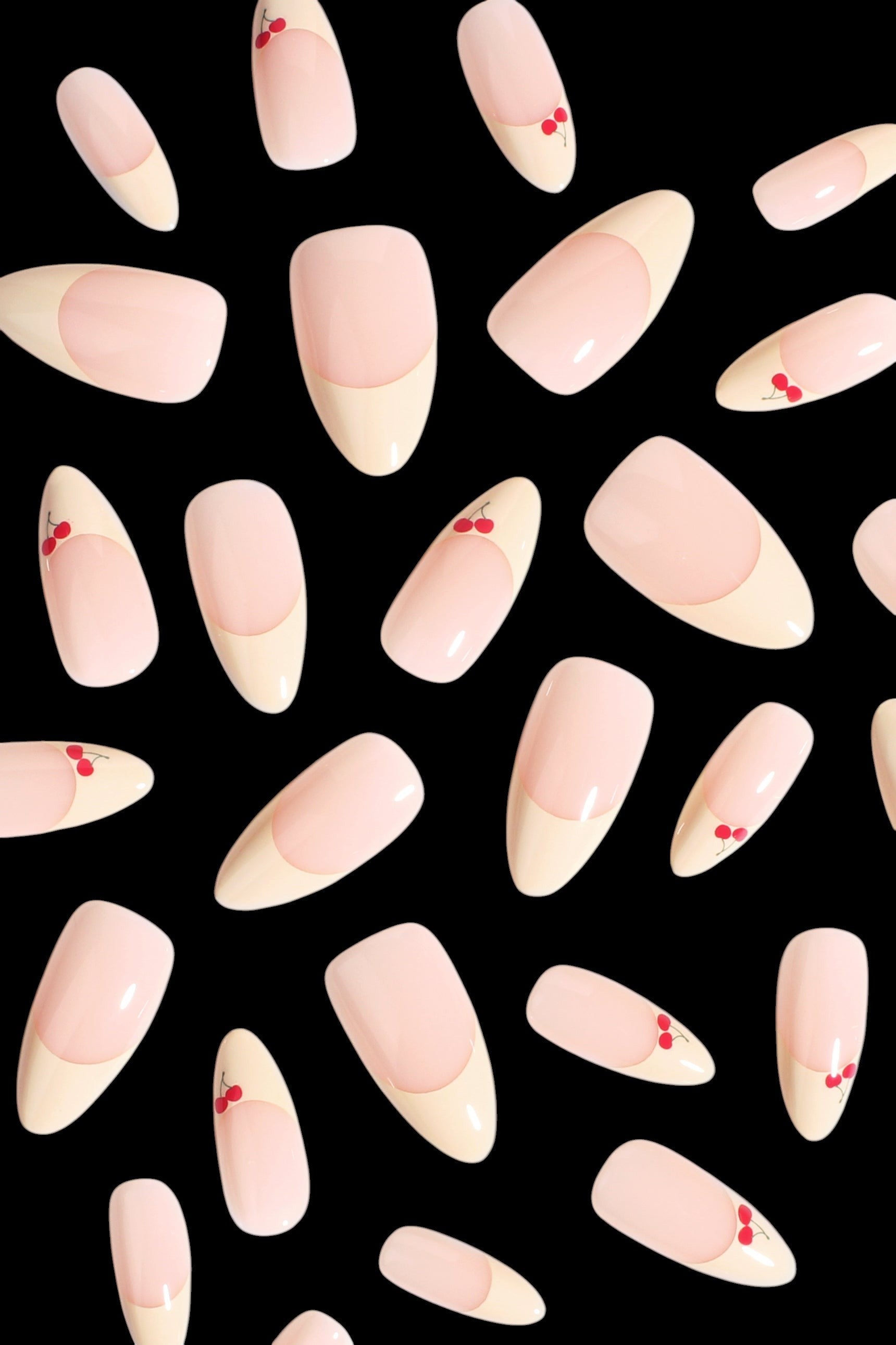 Cherry Charm | Soft & Durable Press-On Nails by Bonmuz