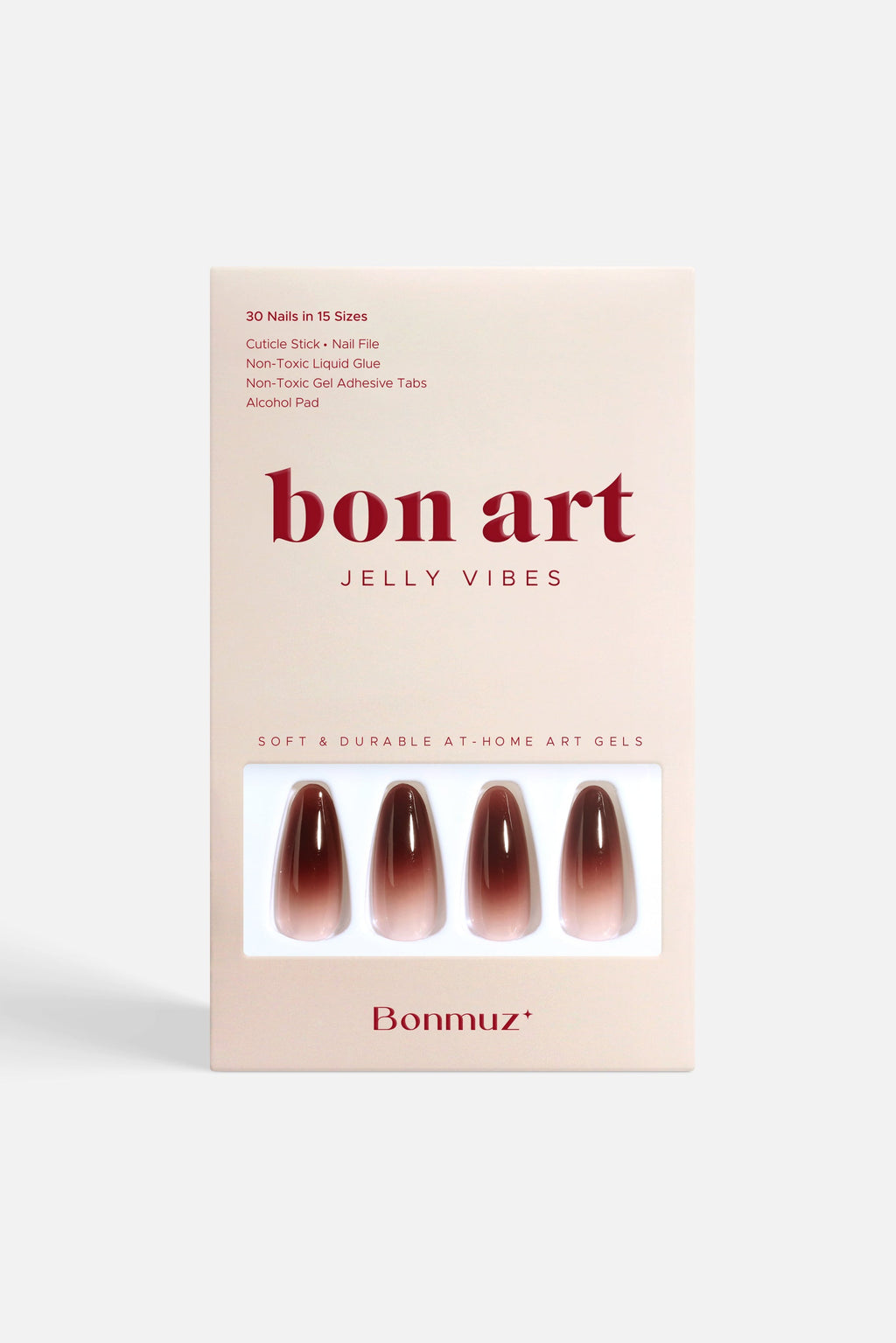 Berry Cocoa Drip | Soft & Durable Press-On Nails by Bonmuz