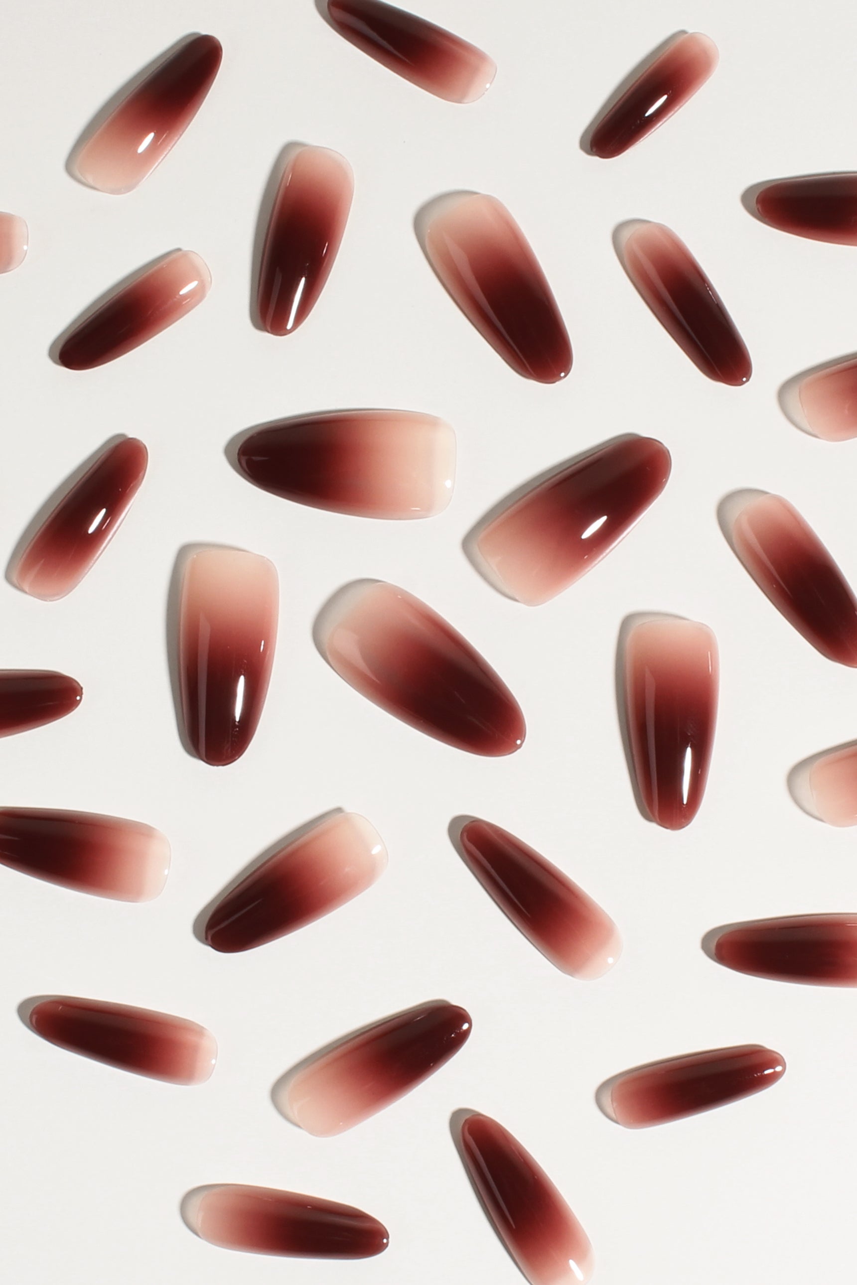 Berry Cocoa Drip | Soft & Durable Press-On Nails by Bonmuz