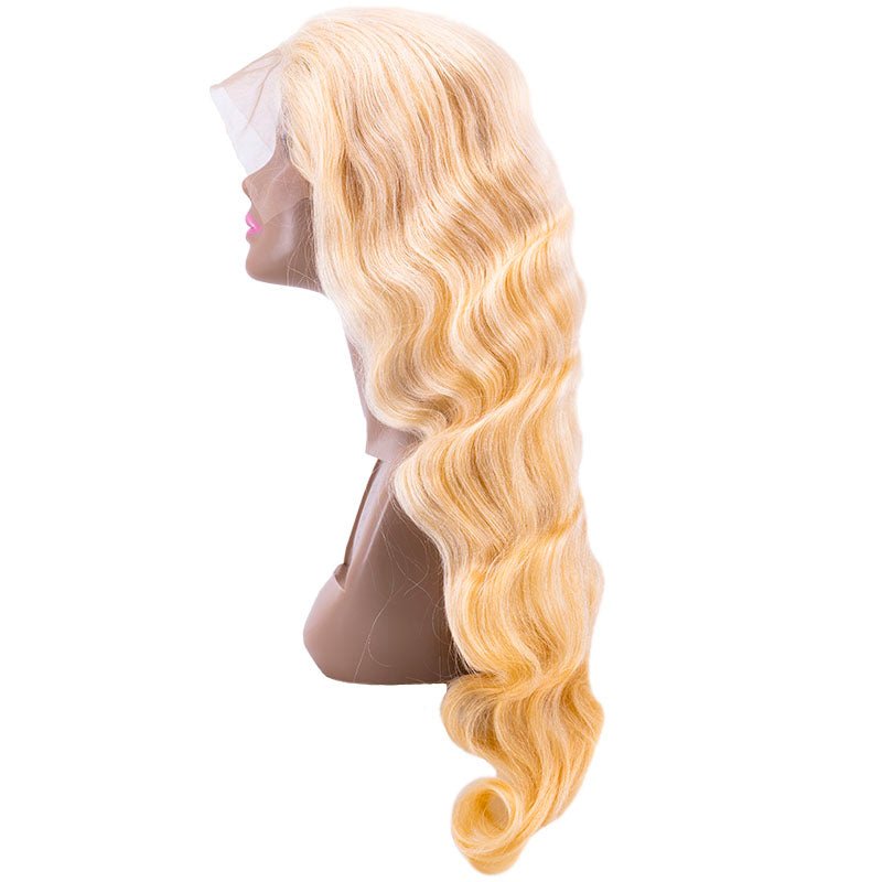 Blonde Body Wave 13x4 Transparent Lace Front Human Hair Wig by Private Label